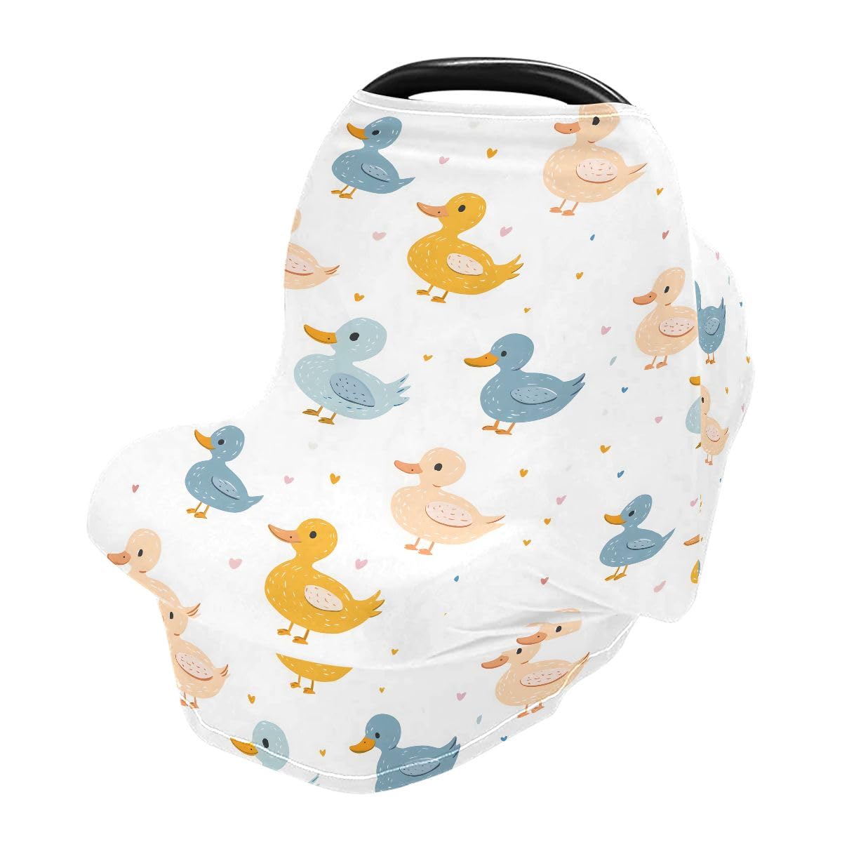 Baby Car Seat Canopy Covers Nursing Cover Stretchy Boys Girls Colorful Duck Carrier Cover Breastfeeding Cover Breathable