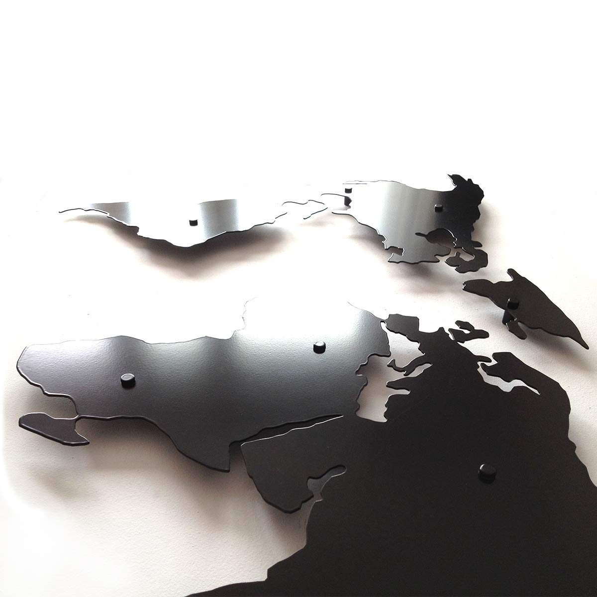 Decorizzly® Weltkarte aus Metall Magnettafel Wanddeko,120cm x 65cm Moderne und Einzigartige Wanddekoration, Hauptzusatz, Dekoration World Map magnetisch (3D Karte)