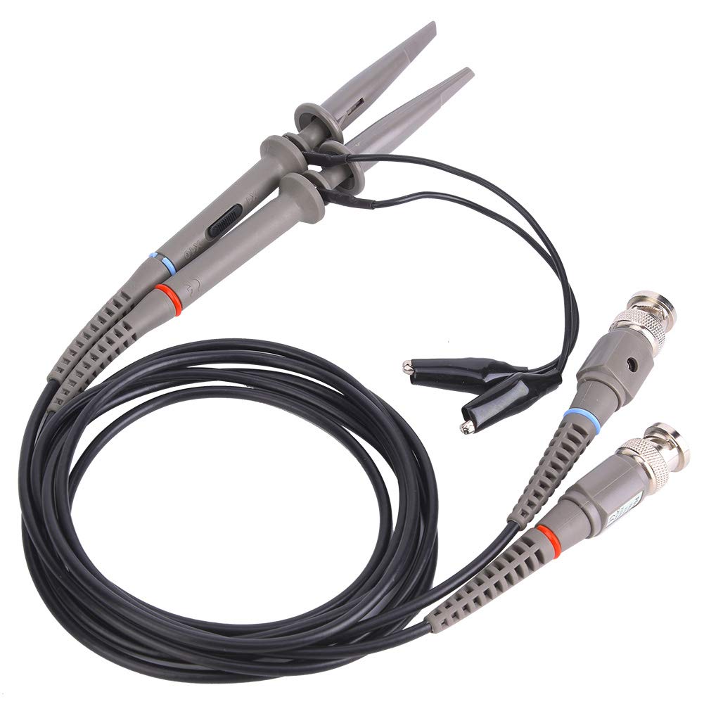 P6100 High Oscilloscope Probe Kit 1X 10X 100MHz Oscilloscope Accessories, Adjustable Damping, Marking Rings for Channel Identification, Integrated Injection Moulding