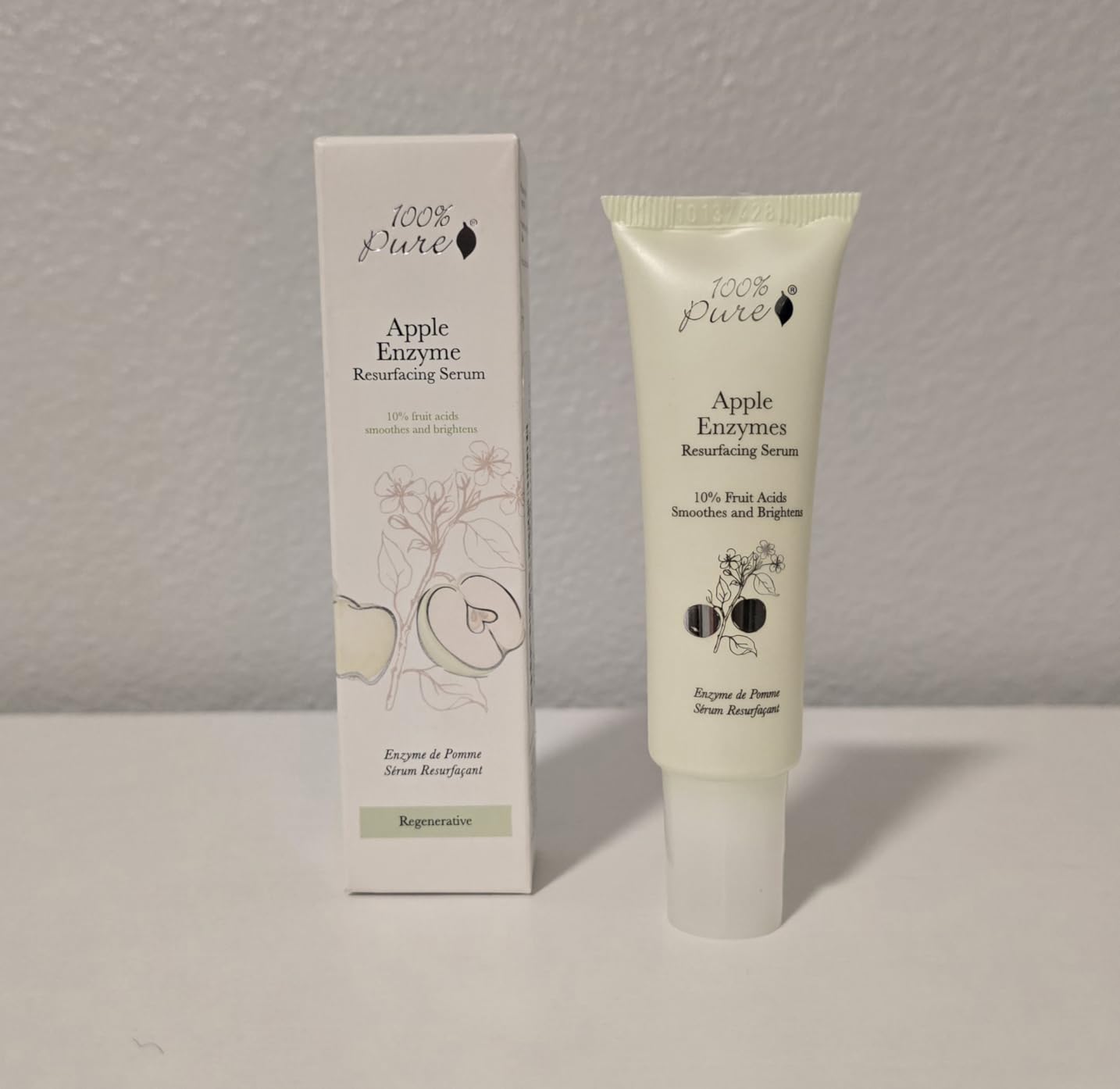 100% PURE Apple Enzyme Resurfacing Face Serum Supports the Appearance of Bright, Even Skin & Refined Pores - Hyaluronic Acid & AHA Skincare - Pineapple, Kojic Acid Gentle Face Exfoliator - 1 Fl oz