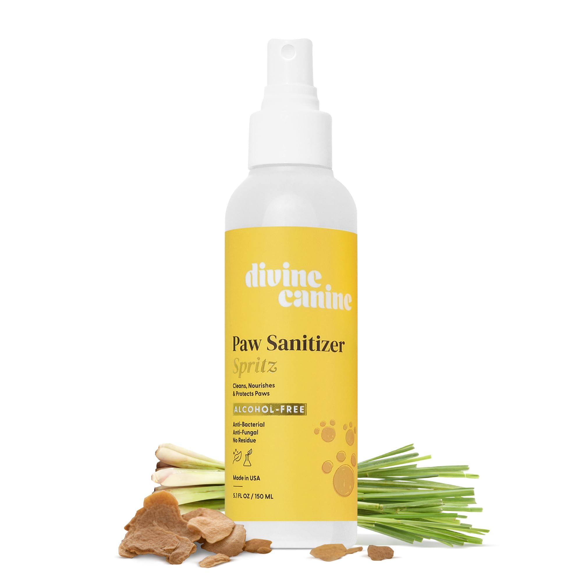Dog Paw Cleaner - 5.1 Fl Oz of Alcohol Free Paw Cleansing Spray - Made with Aloe, Copaiba Oil, and Lemongrass Oil to Nourish and Clean Paws - Made in The USA