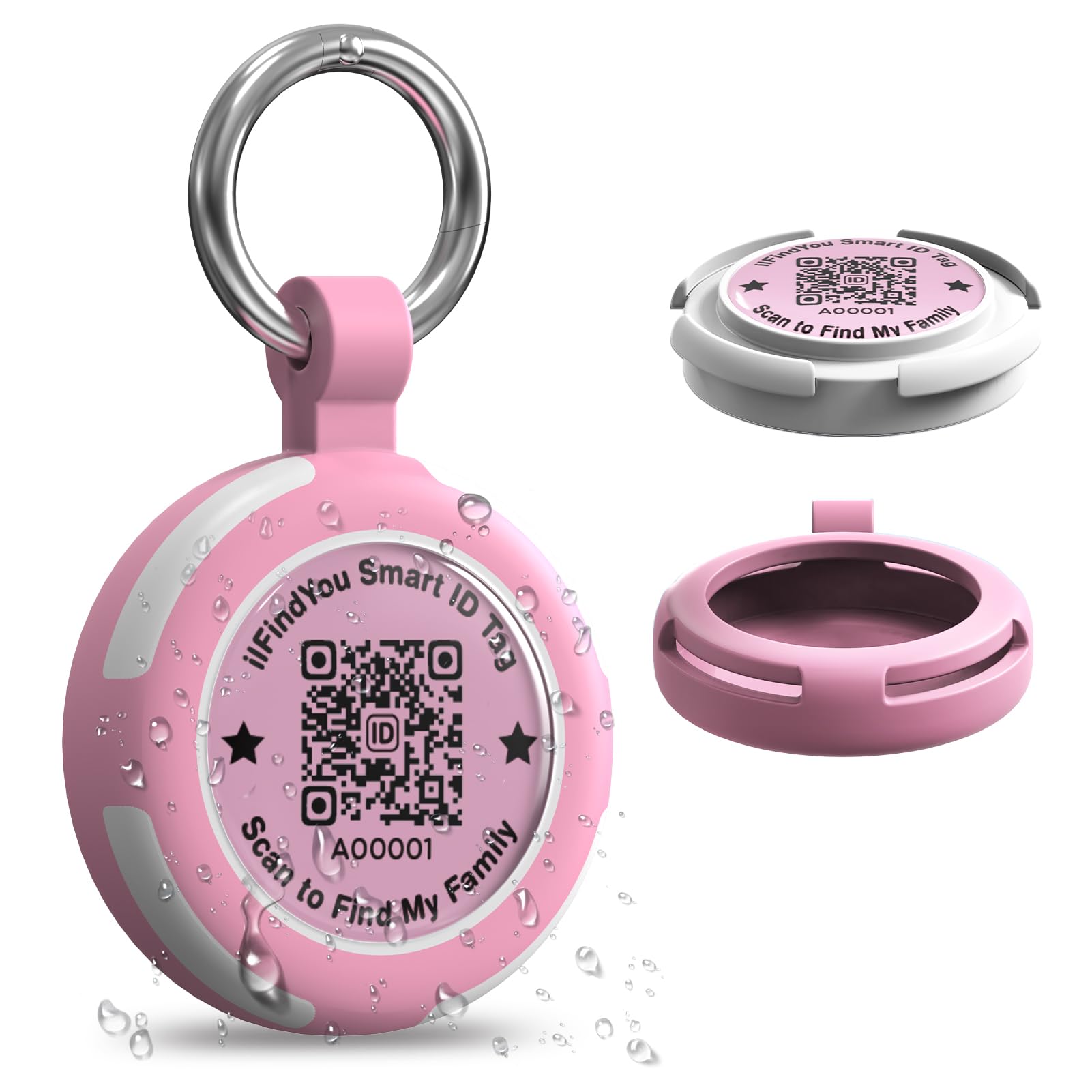 ILFINDYOU Airtag Holder Case Keychain, Protective Cover with Key Ring for Apple AirTag, Anti-Scratch, Waterproof, Durable, Compatible with AirTag (