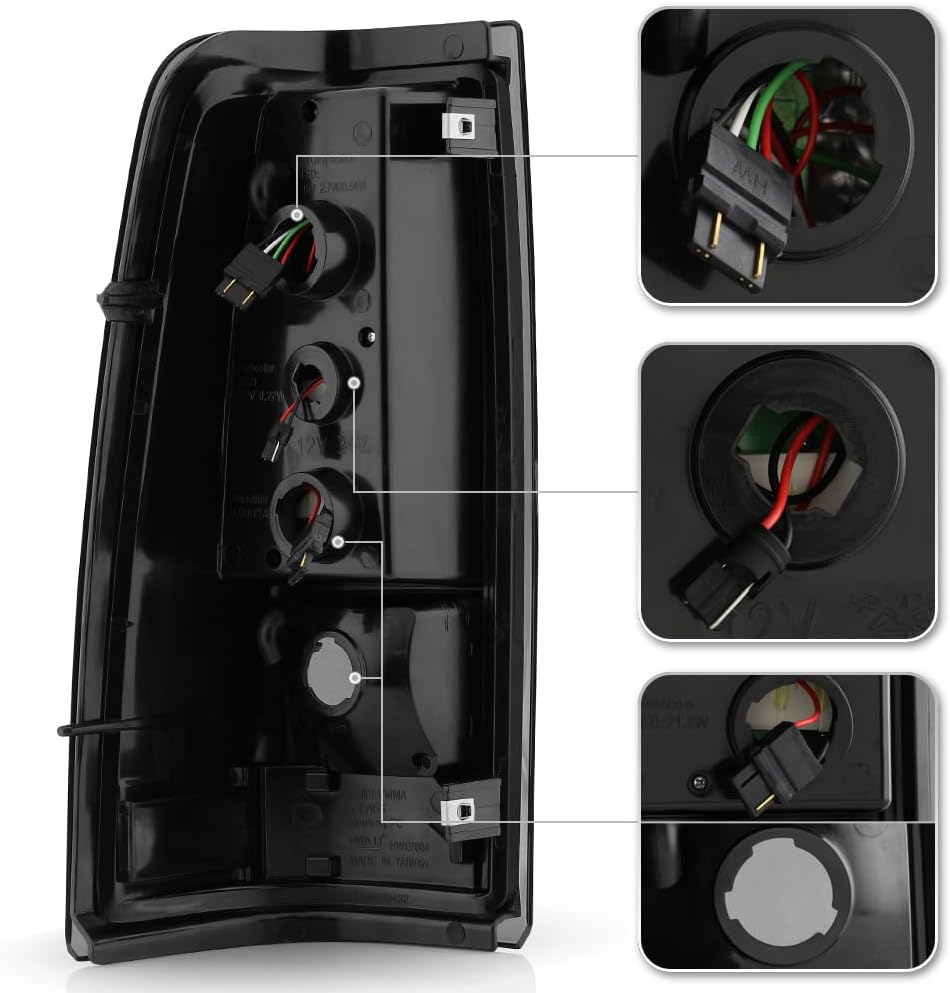 ACANII - For 2003-2006 Chevy Silverado 1500 2500 3500 Smoked Lens LED Tail Lights Brake Stop Lamps Pair Set Left+Right