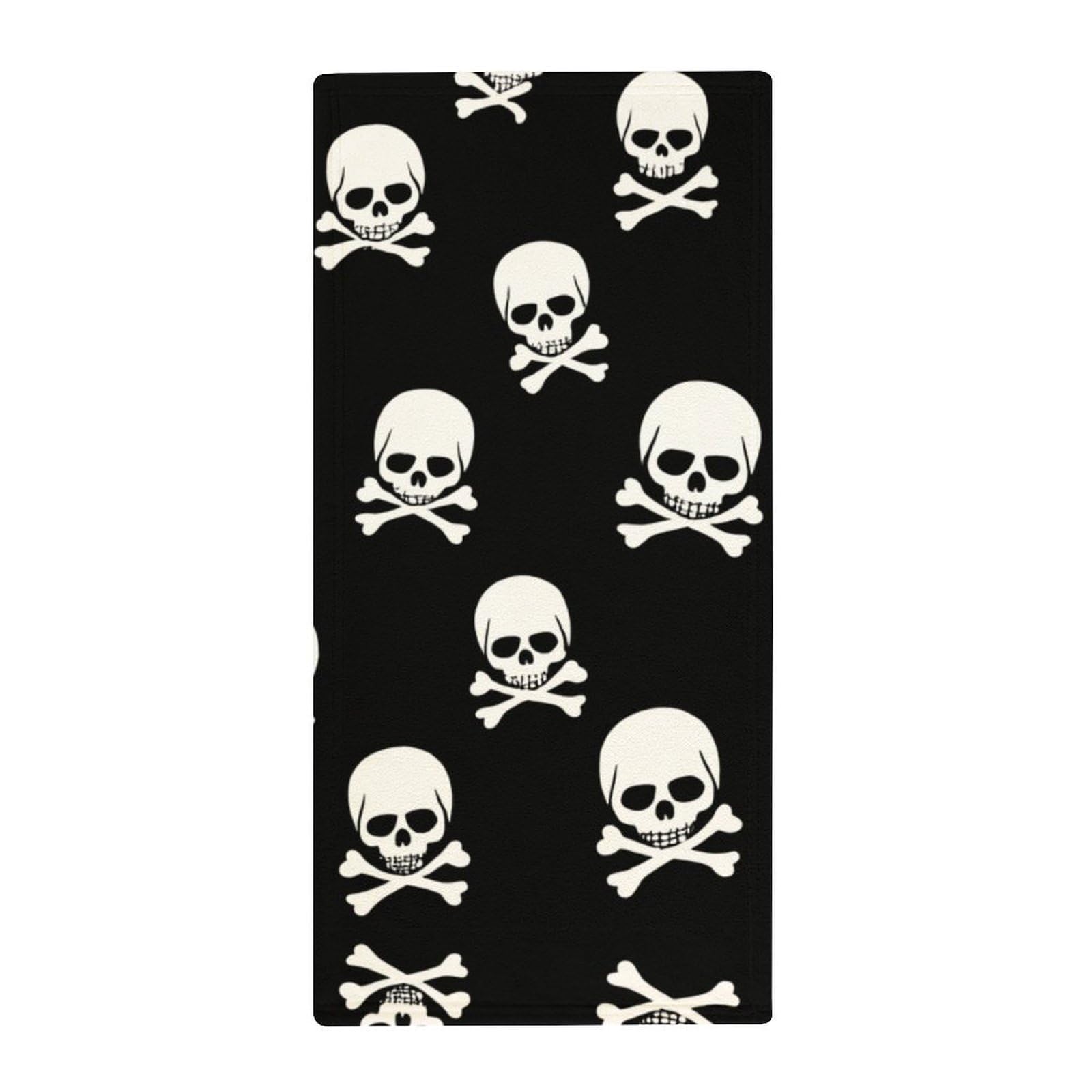 Anceky Soft Microfiber Hand Towels, Skull and Crossbones Decorative Bath Towels for Hotels, Spa & Kitchen Drying Needs