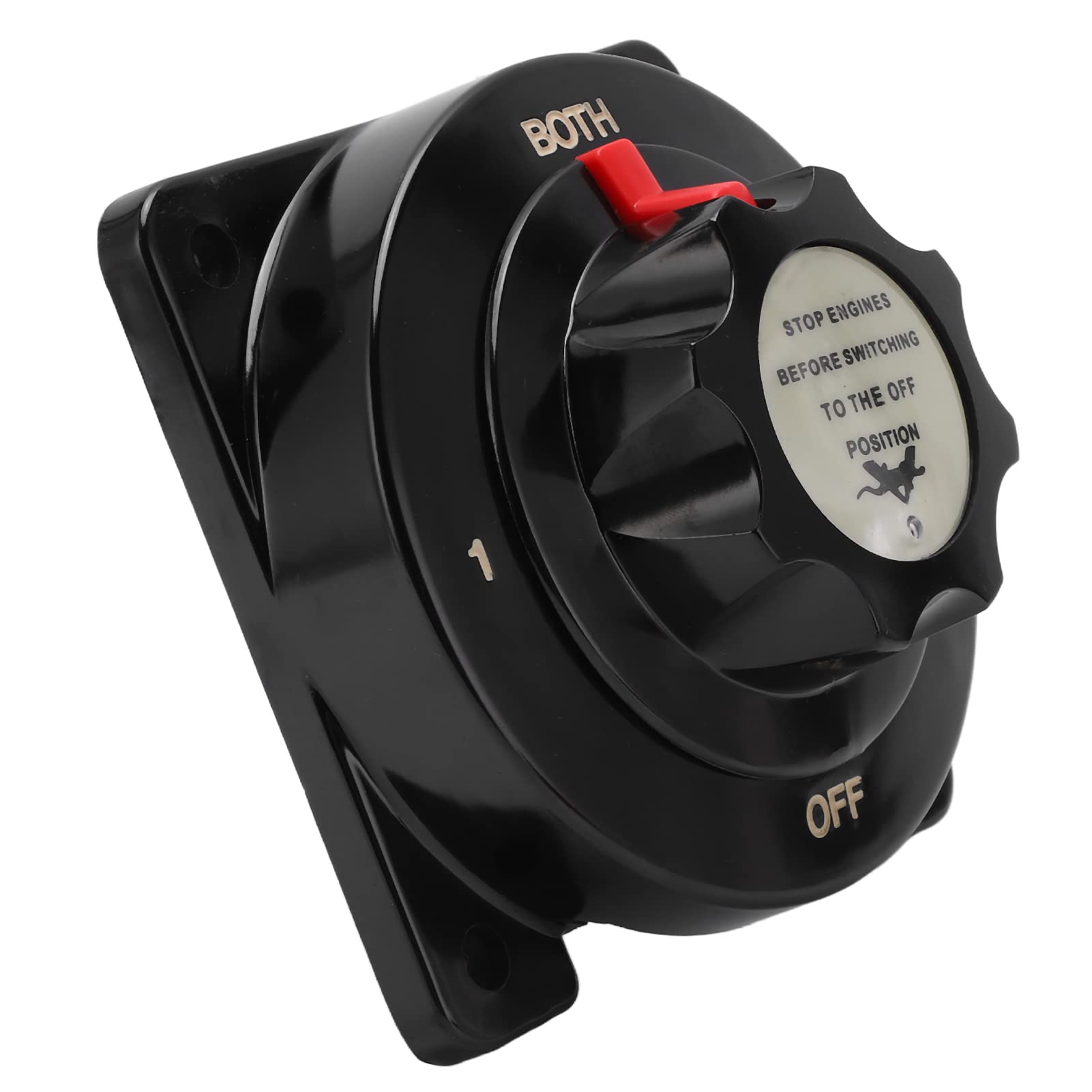 Keenso Interruptor Selector de Batería, Interruptor de Batería de Cobre ABS 4 Posiciones 250A DC 6 a 32V Hacer Antes de la Pausa para RV Marine Boat Trailer Yacht Sistemas de Dual