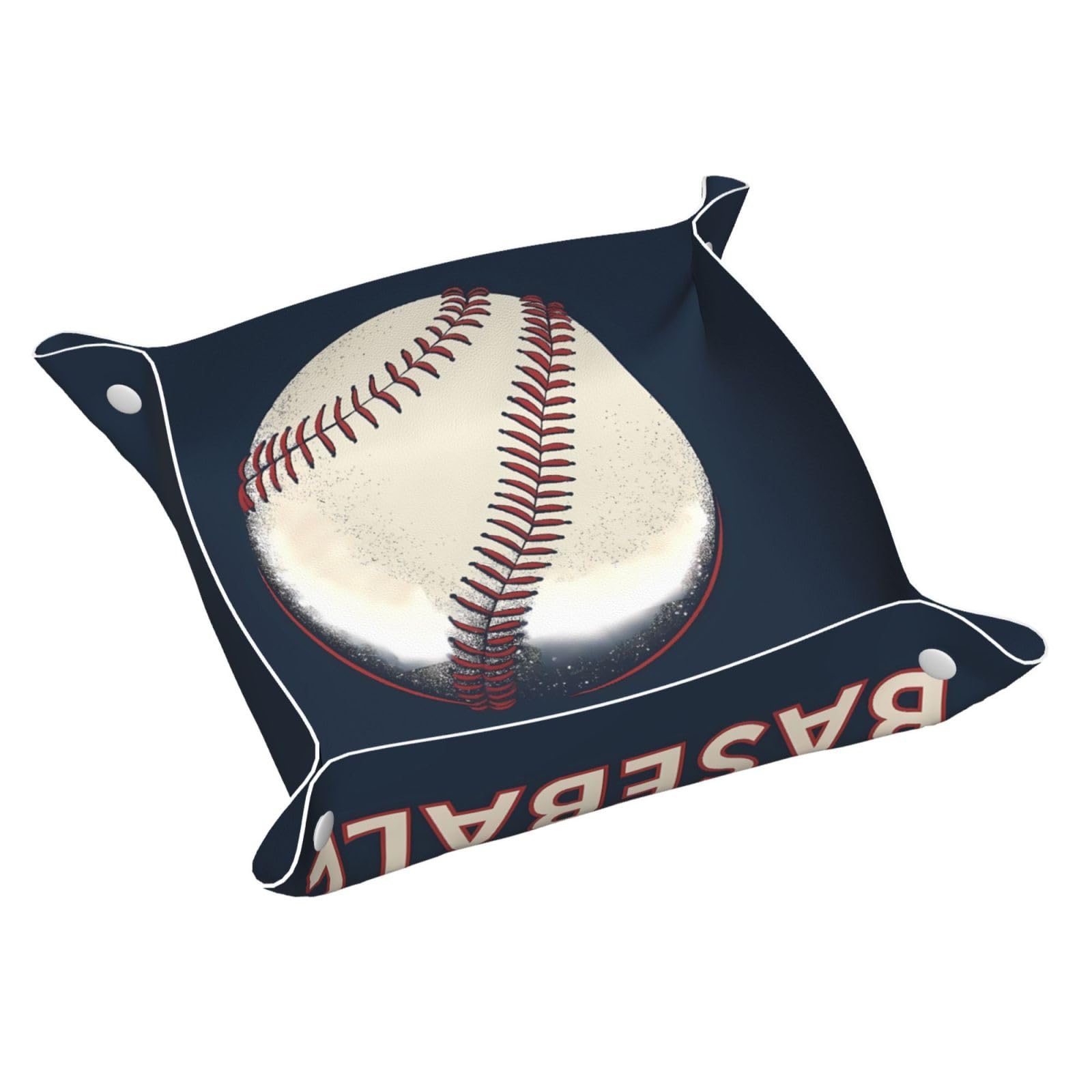 HLBSDM Baseball Life Tray Men's Leather Valet Parking Portable Entrance Trays Bedside Storage Box