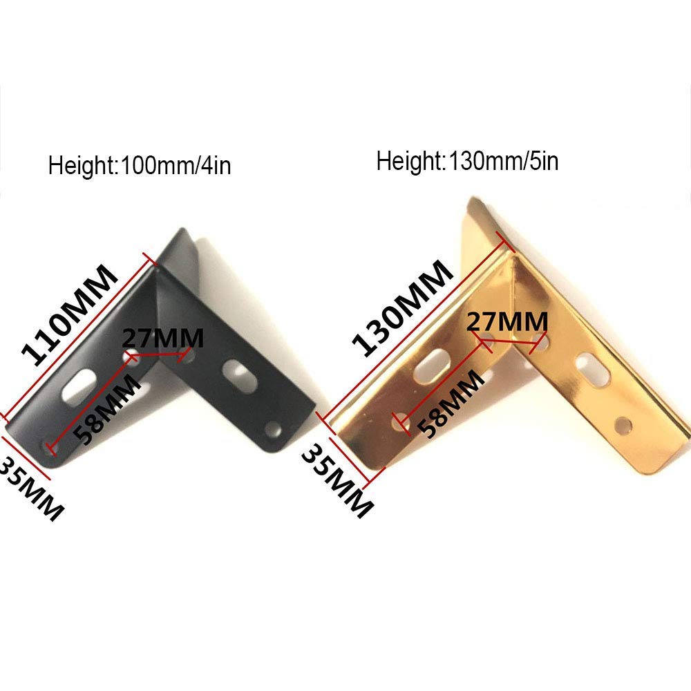 Gambe per mobili, Tavolo Rettangolare Regolabile, scrivania da Pranzo, in Acciaio Resistente, Stile Industriale Moderno, con Viti, Set da 2, Oro, 50 cm/19,7 Pollici
