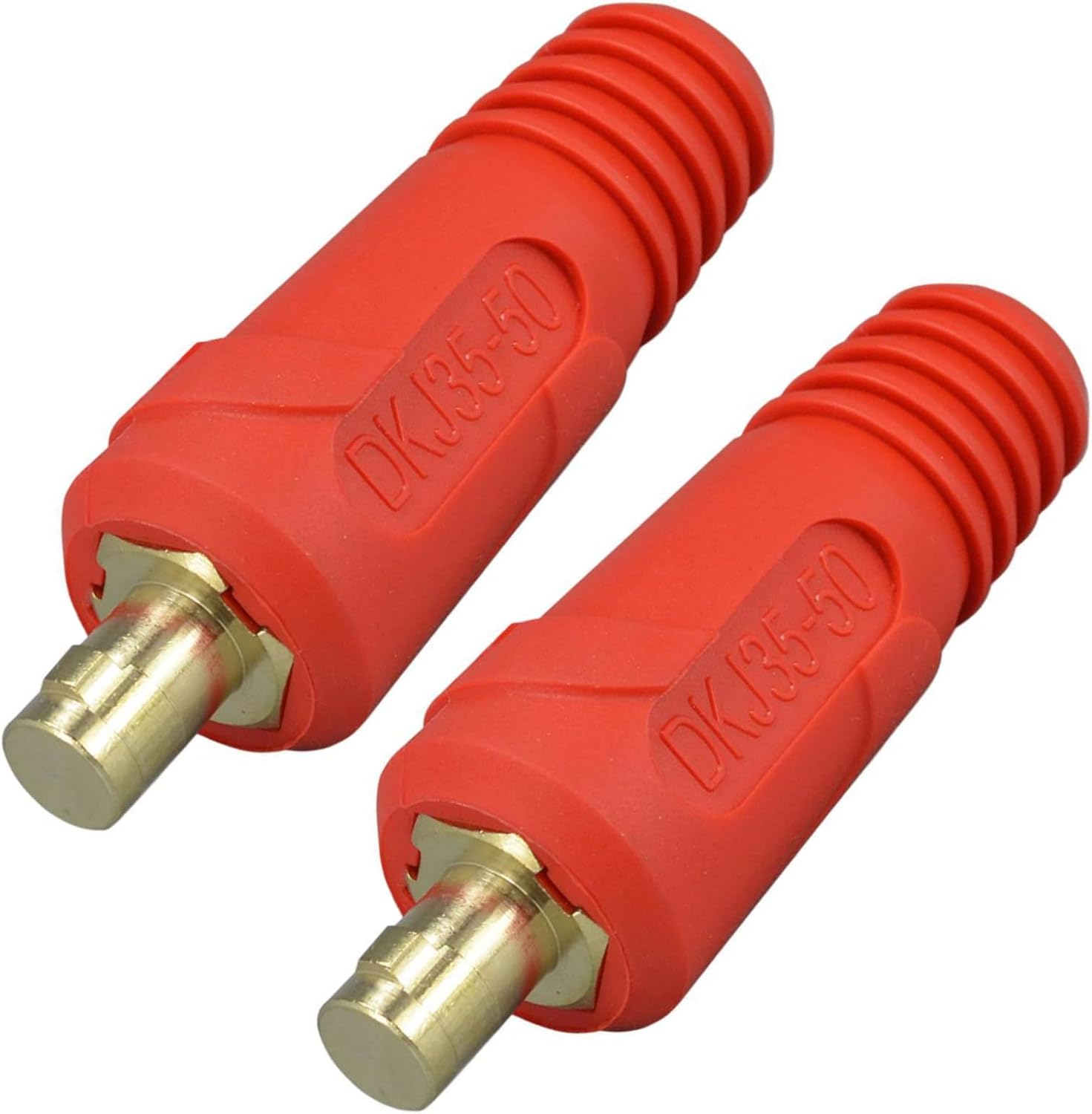 RIVERWELD TIG Welding Cable Panel Connector Plug DKJ35-50 315Amp with Red and Black Color Dinse-Style Quick Fitting 2pcs