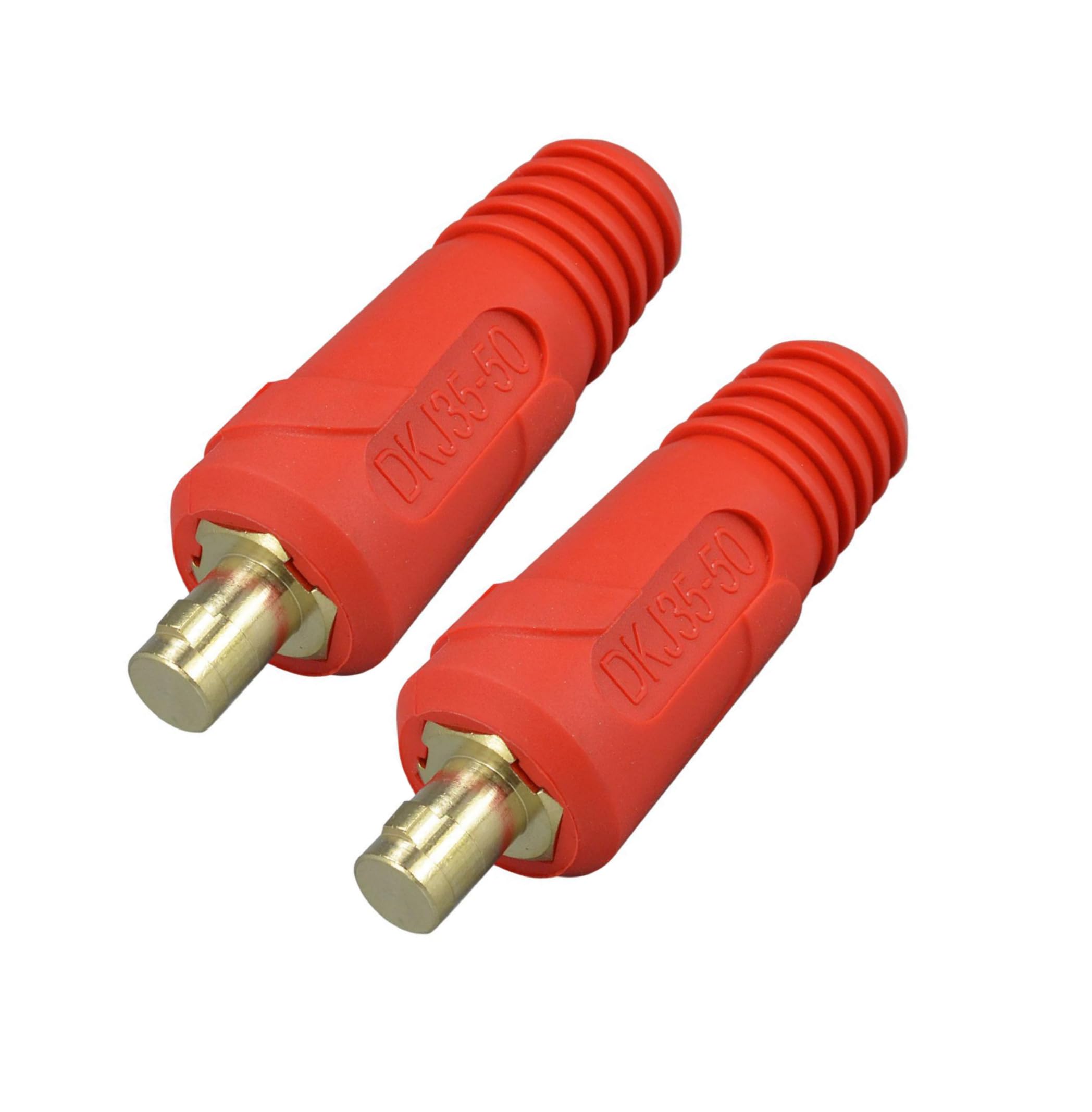 RIVERWELD TIG Welding Cable Panel Connector Plug DKJ35-50 315Amp with Red Color Dinse-Style Quick Fitting Pack of 2