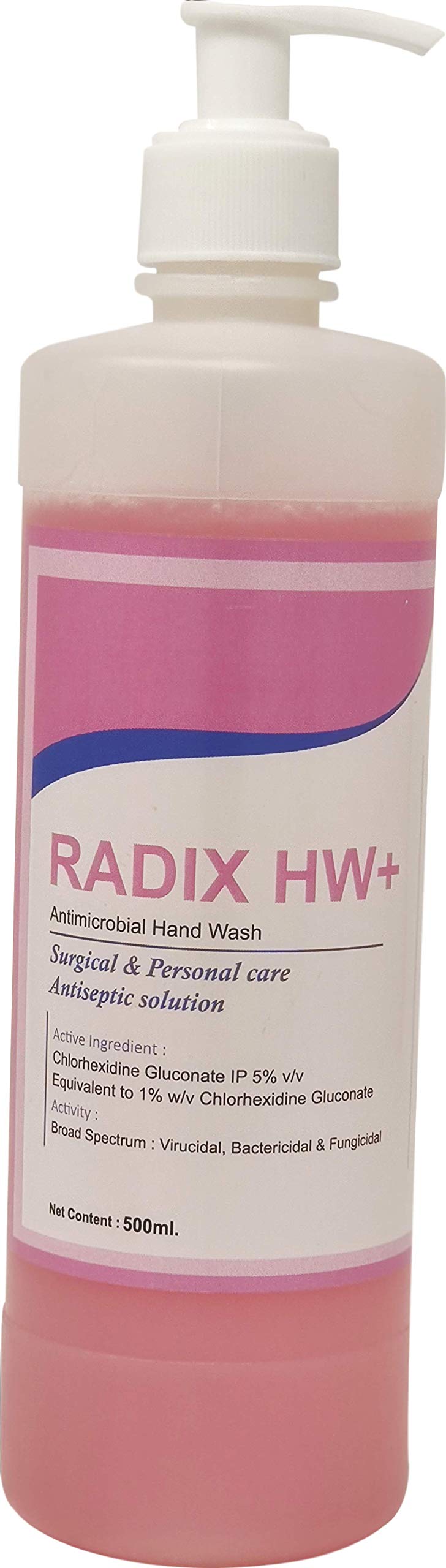 RADIX HW+ : Antibacterial Germ protection Handwash Liquid - Kills 99.9% Harmful Bacteria and Germs (pack of 6, 6x500ml)