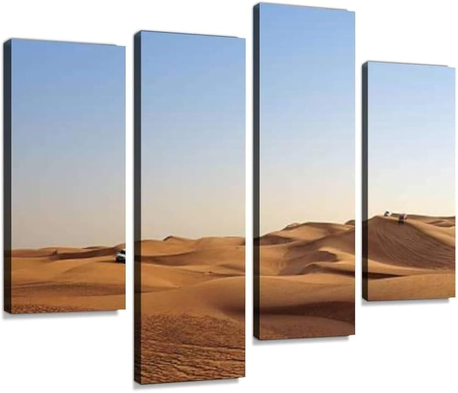 BPA® Desert safari Canvas Print Artwork Wall Art Pictures Digital Print Abstract Painting Room Home Office Decor Ready to Hang no Frame 4 Panel,size :48"W x 32"H (12''x24''x2pcs+12''x32''x2pcs)