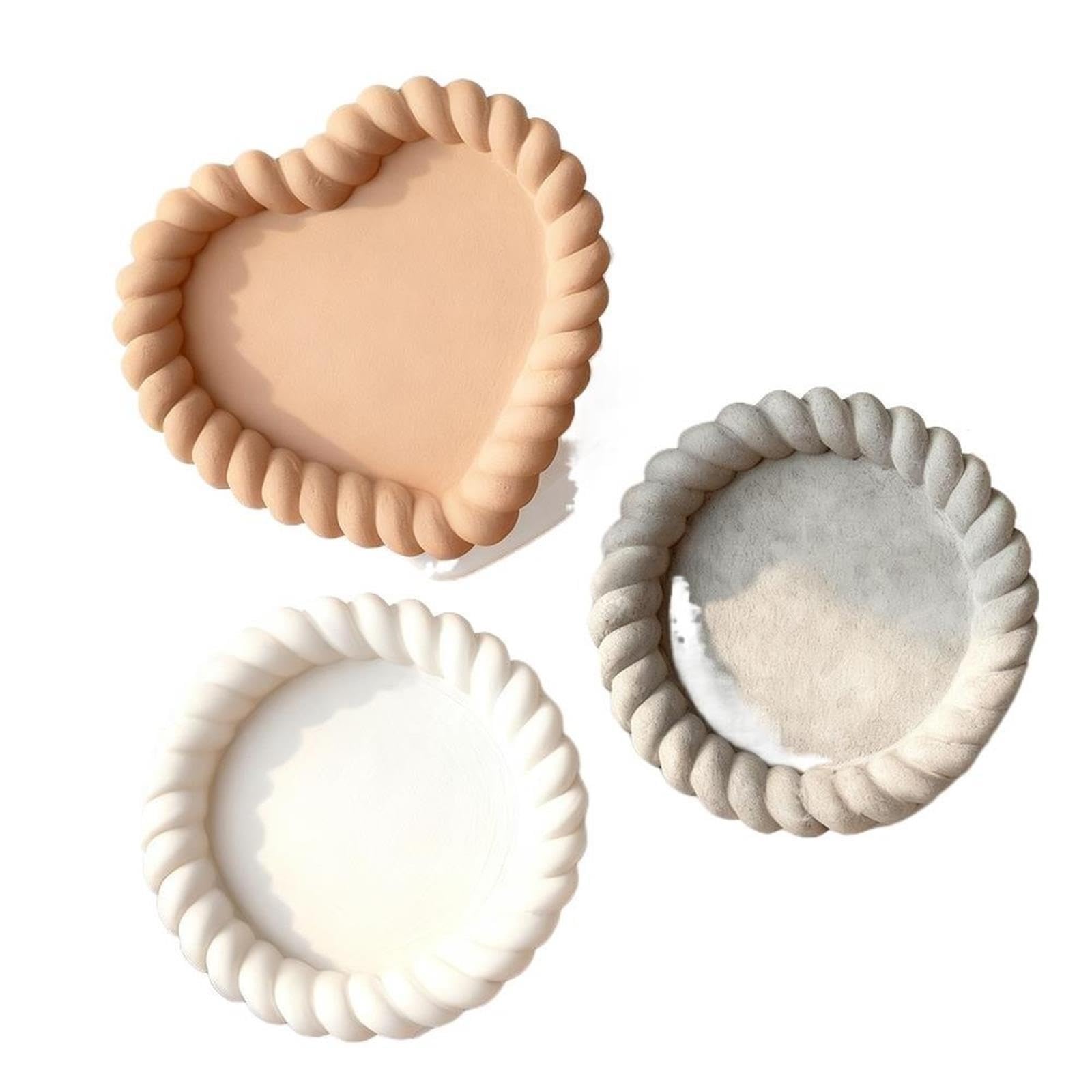 Stampi in Silicone per Ali d'Angelo Stampo in Silicone for sottobicchiere in Gesso Intrecciato a Forma Ovale Geometrica Fai-da-Te(12 * 12cm)
