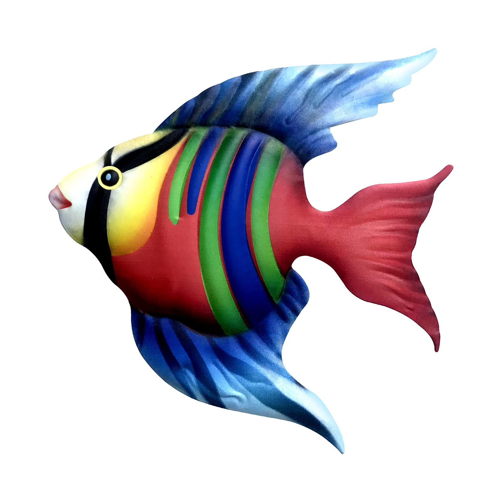 Corlidea A Corlide Metal Fish Wall Decoration Tropical Se Creatures Wall Rt Sculptures Ornament Nautical Maritime Decoration For Garden Room Patio Porch Wall Decoration (A)