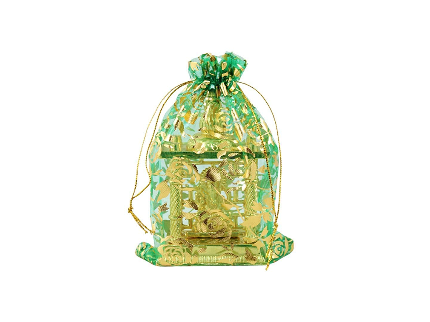 GENERICSilk Beingelegant-Pack Of 25 Women's Organza Net Small And Big Size Potli Bags For Pooja, Return Gifts For Wedding, Sangeet, Shagun- Multi Coloured (Multi, 15X12)