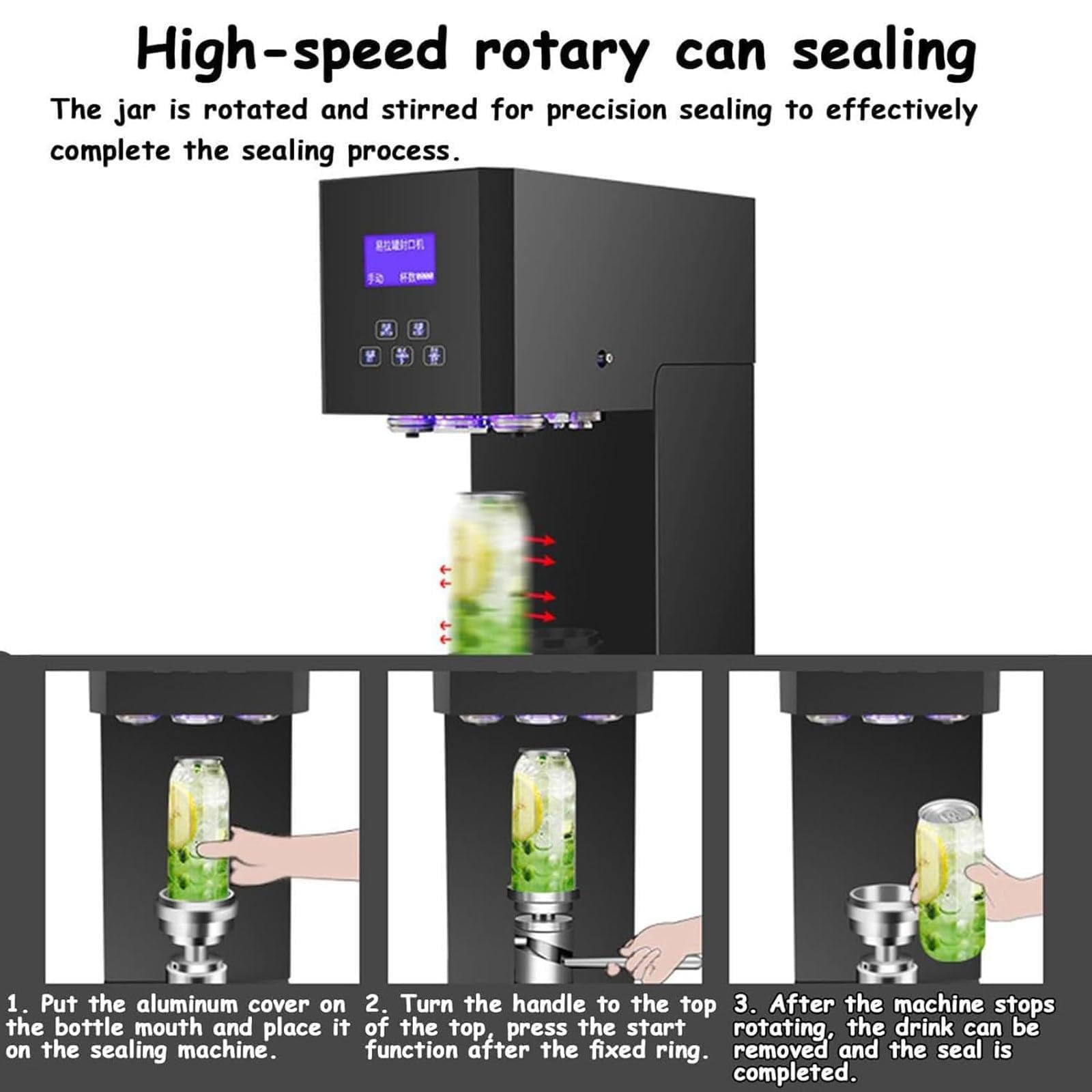 Selladora de latas de bebidas semiautomática de sobremesa de 370 W