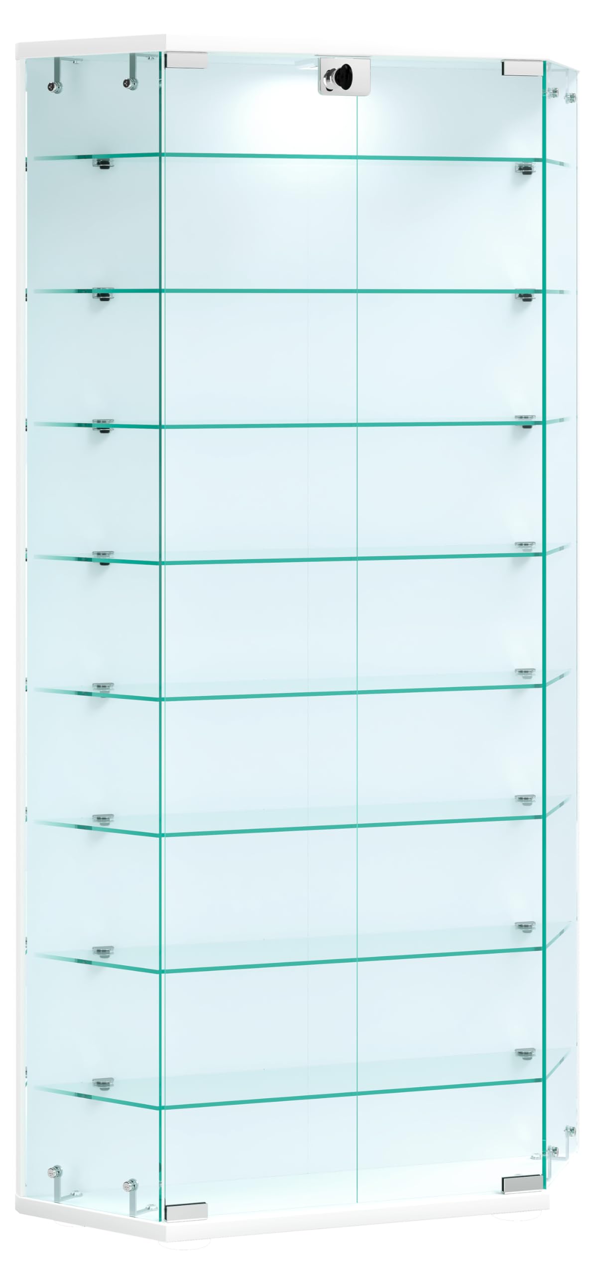 VCM Glasvitrine hängend | Vitrine Glas mit ESG-Sicherheitsglas | Maße ca. H. 114 x B. 83 x T. 17 cm | Hängevitrine Glas | Modern und platzsparend | Glas Vitrinenschrank - Benila XL