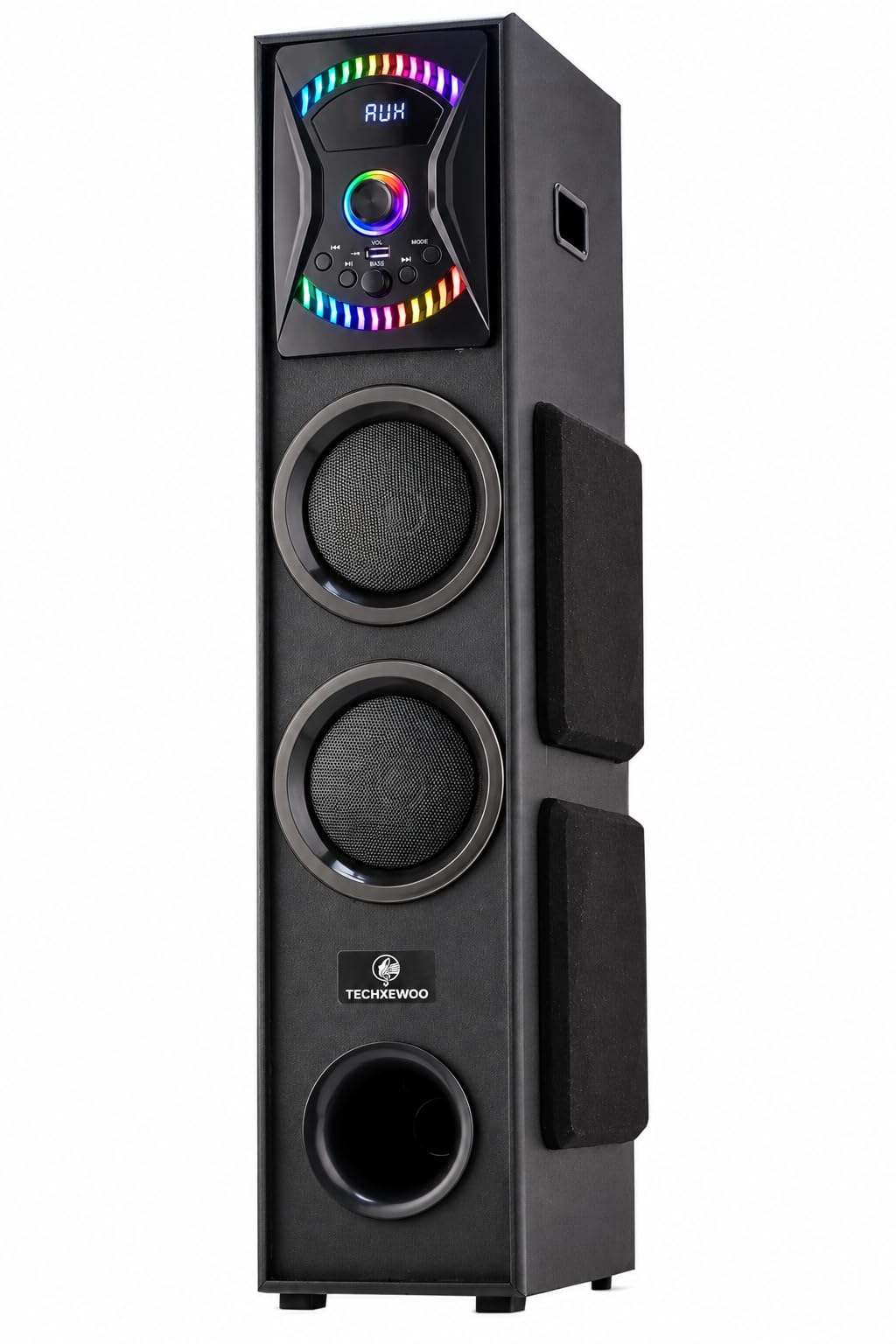 PS-511 Dj Mini-80W 5.25 Inch Single Bluetooth Home Theater Party Subwoofer Floor Standing Speaker 3 Inch Dual Satellites with Extreme Bass Mic Slot Aux USB Fm & Remote Control Black-image-13