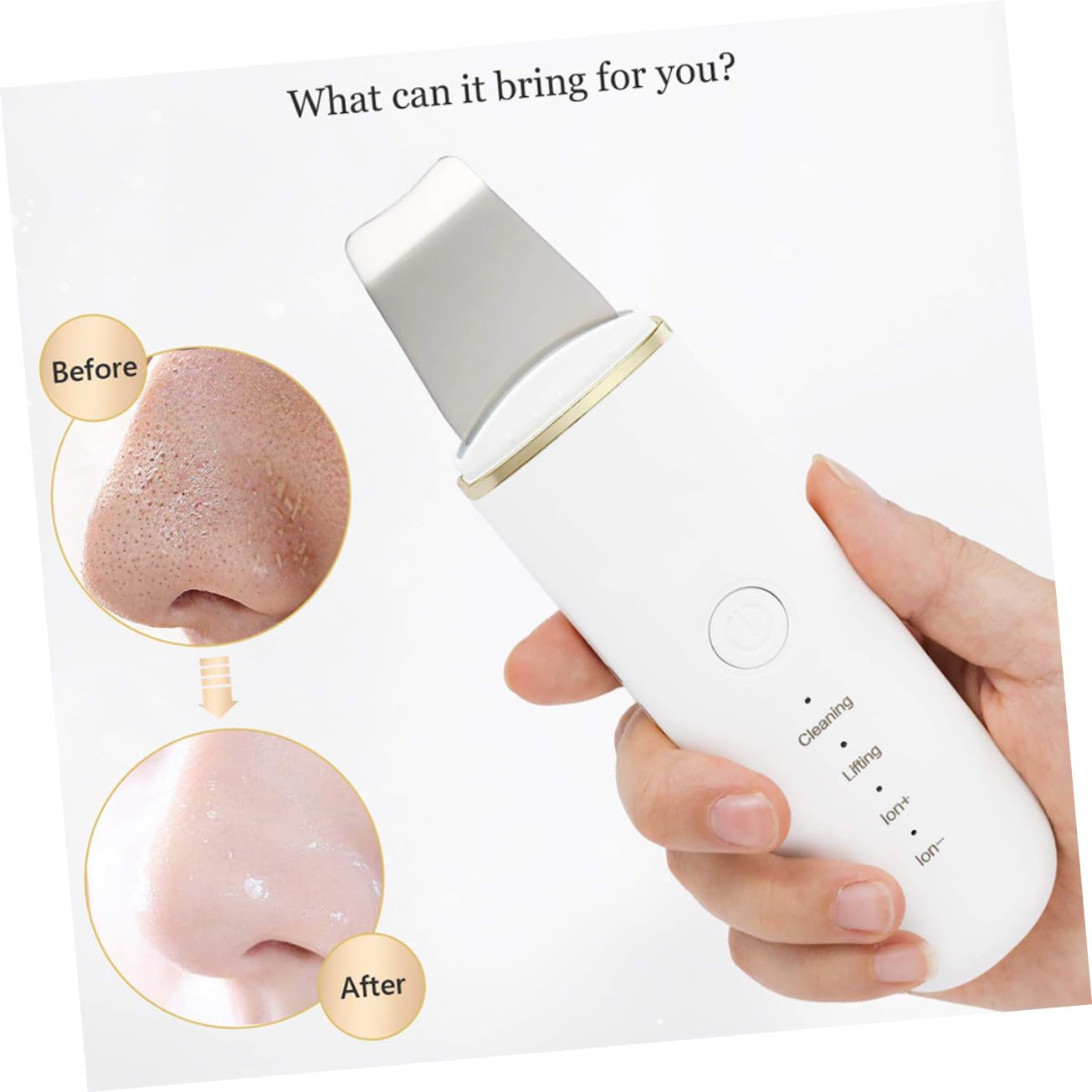LIFKOME Gesichtsreinigungsgerät mit Mitesser Reinigungsfunktion und USB Aufladung Weißes Abs Material 500mah Akku für Frauen zur Gründlichen Porenreinigung und Hautpflege