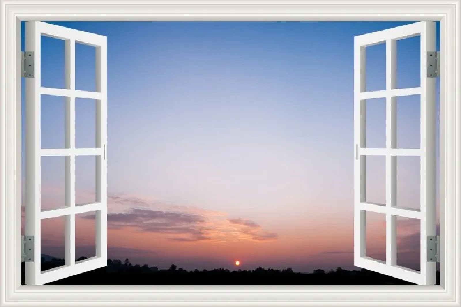Adesivi da parete 3D con paesaggio della natura del tramonto e del cielo staccati e attacca, decalcomanie da parete in vinile per soggiorno, cucina, camera da letto, decorazione grande, 150 x 100 cm