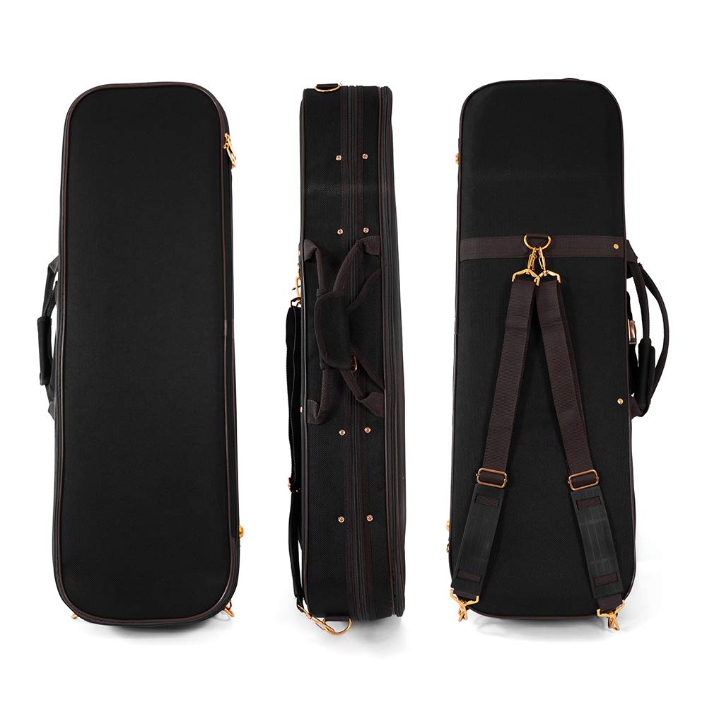 Custodia professionale ffalstaff® per Violino 4/4 con Igrometro (Colore Nero/Ocra)