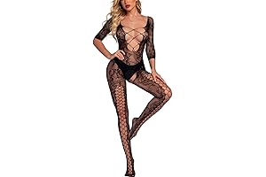 Women's Fishnet Stocking Lingerie Chemise Mini Dress