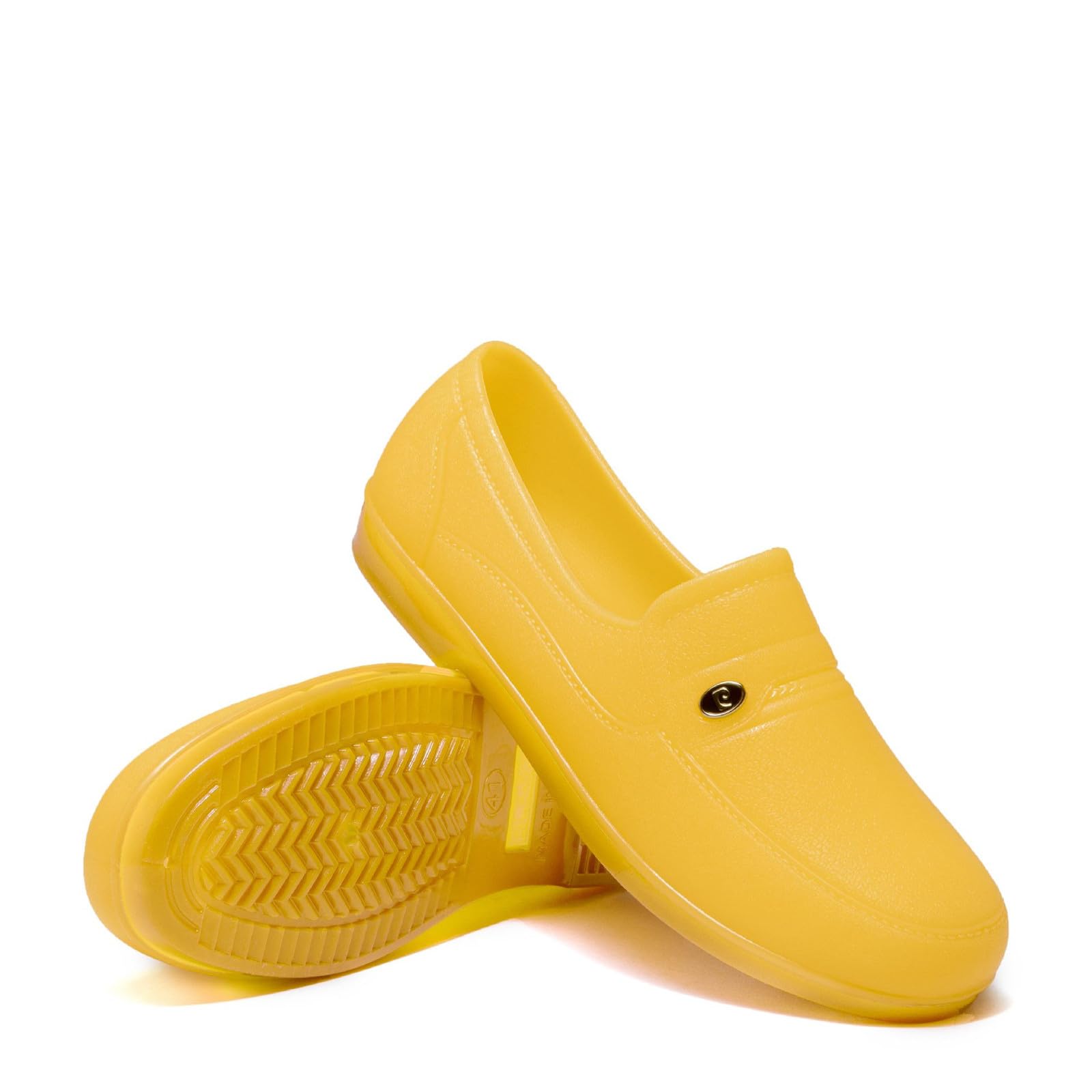 Abborora Professional Slip Resistant Clog Waterproof Men Garden Work Nurse Shoe Chef Shoe Black White Multicolor (Yellow 1,6.5)