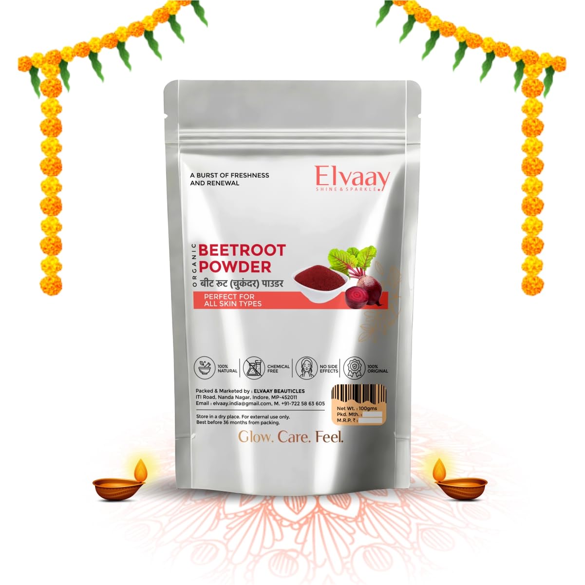 Elvaay Pure Beetroot Powder | Body Scrub | Bath Water Ubtan | Removes Dead Skin and Provides Fresh Feel | Anticeptic | Anti Derma | Suits All Skin Types-picture-48
