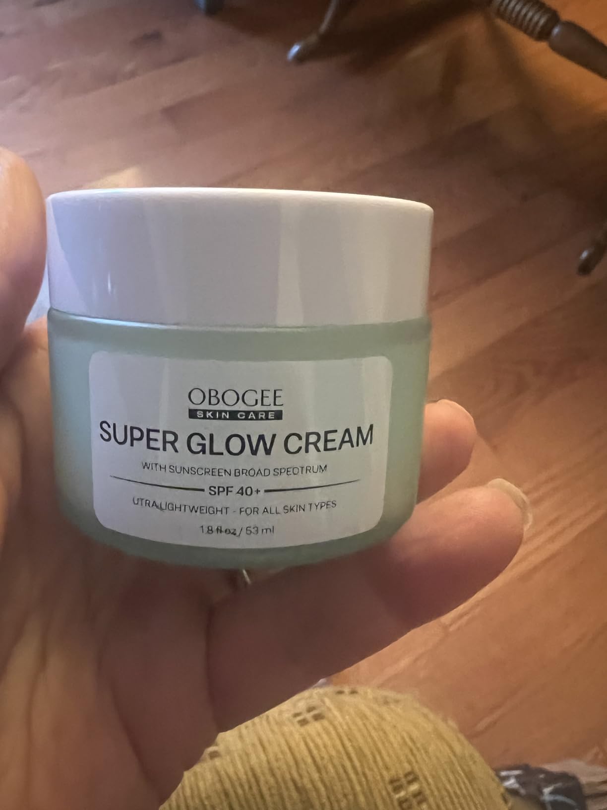 OBOGEE Super Glow Cream with Sunscreen SPF 40+, Lightweight Face Moisturizer with Sun Protection, 5-in-1 Skin Care Benefits 1.8 oz