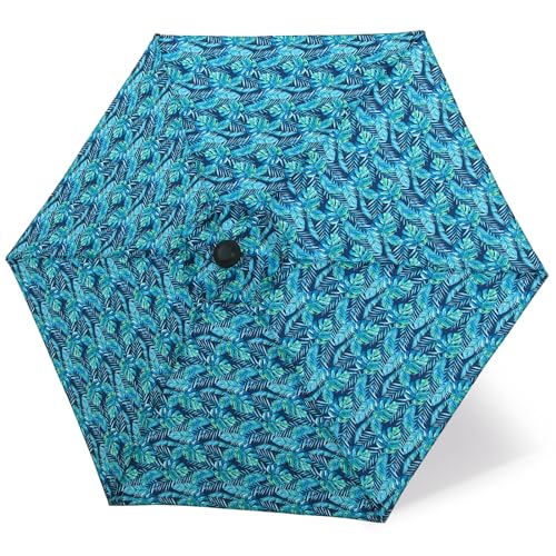 Image of MASTERCANOPY Patio Umbrella 7.5 ft Replacement Canopy for 6 Ribs-Green Leaf Canopy Only