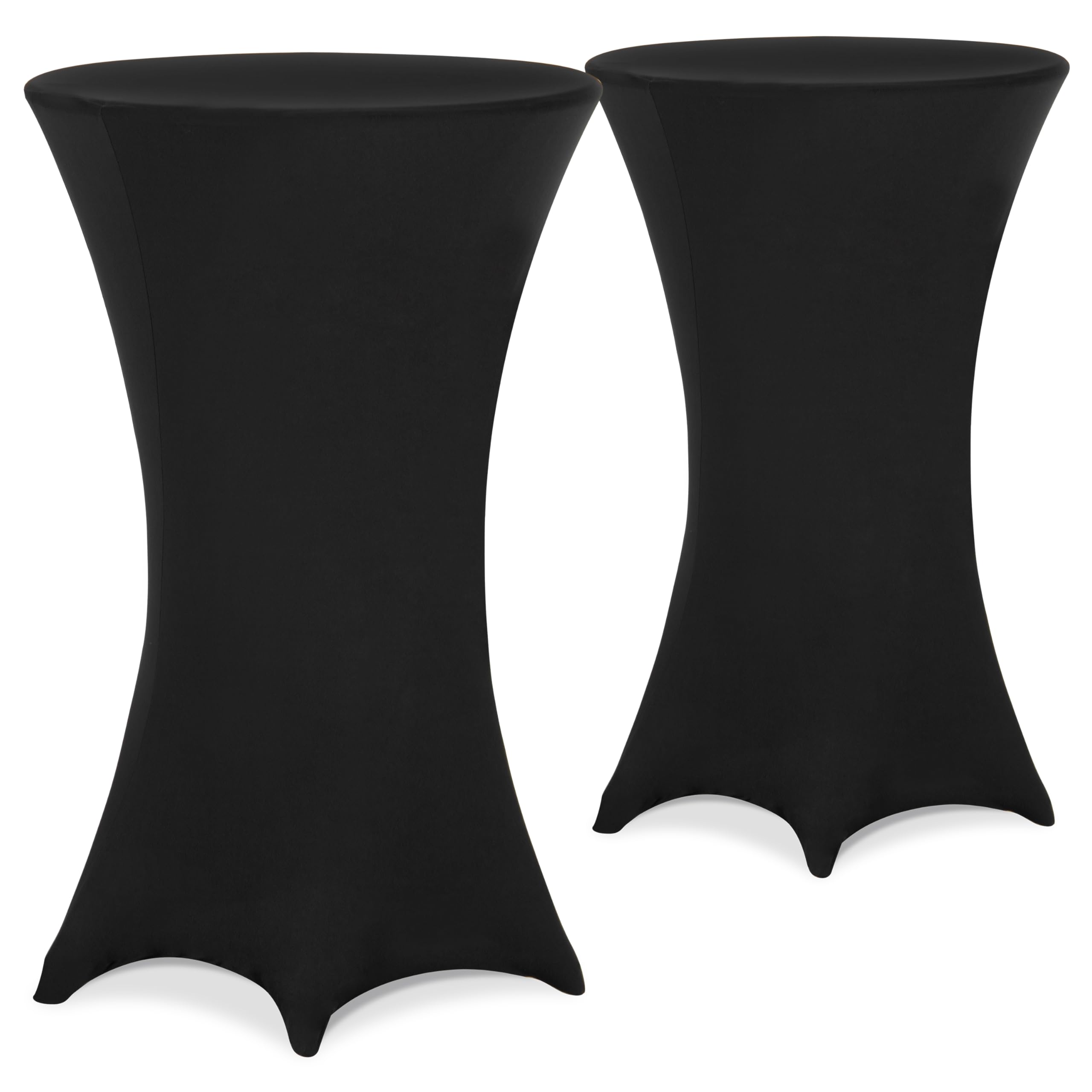 Detex Black Detex® Set Of 2 Bar Table Stretch Slip Covers For 60-65Cm Diameter Bistro Tables | 120Cm Height | 30°C Washable Easy Care Fabric | Ideal For Weddings, Parties, Events |