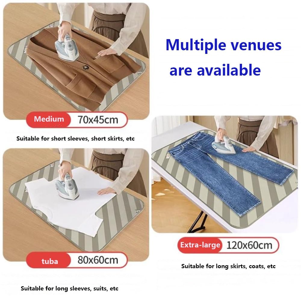 Estera/Almohadilla para Planchar En Casa, Tabla De Vapor Plegable, Manta para Planchar con Guantes para Vaporizador Y Soporte para Plancha De Silicona, Fundas para Tabla De Planchar Portátiles