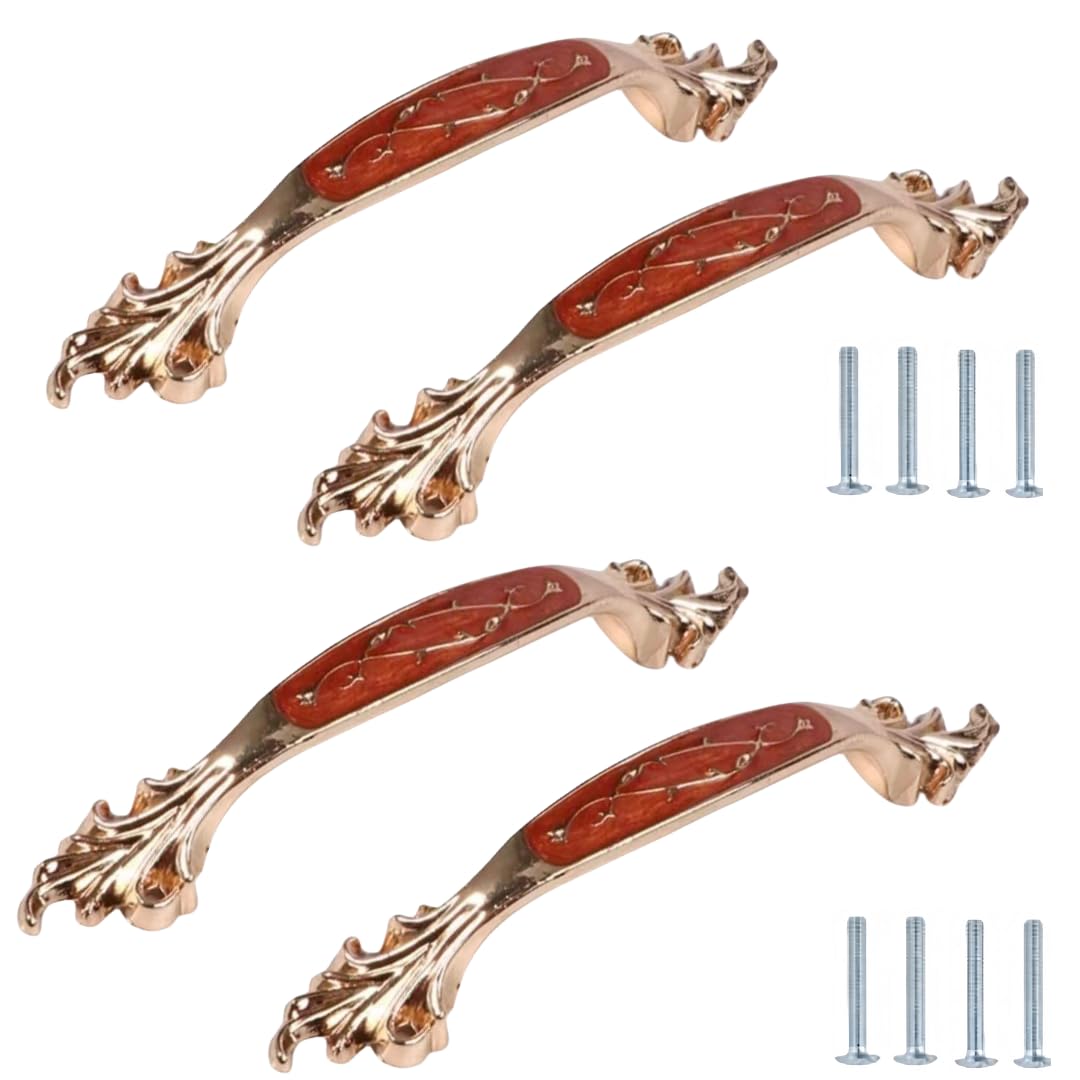 NLQCSXWEP Zinc Alloy Cabinet Bow Handle, Zinc Alloy Aluminum Cabinet Handles 4-Pack Multicolor(816-96mm Red Amber)