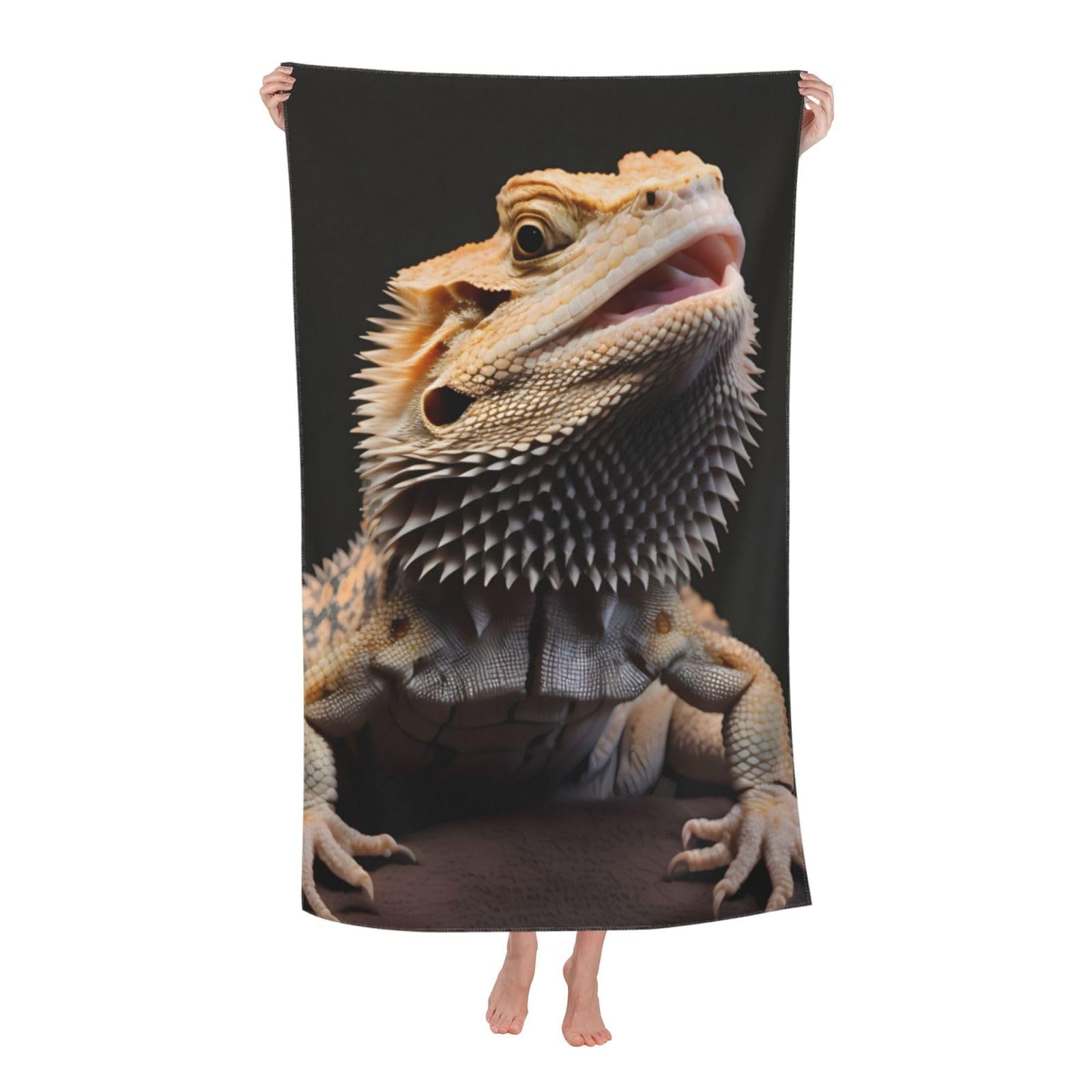 LSRCPD Beach Towels Bearded Dragons Pool Bath Gym Swimming For Men Women 80X130Cm