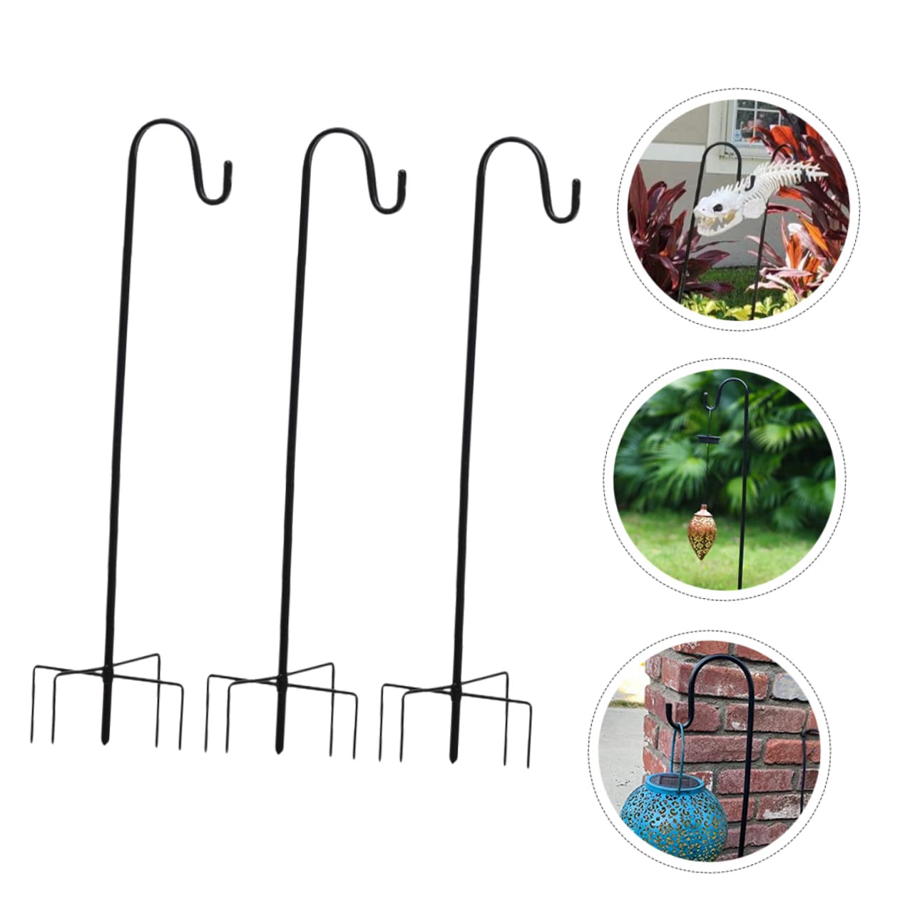 Kisangel 3stücke Gartenhaken Aus Außenbereich Erdhaken Für Blumenkorb Und Gartenpfahlhaken Langlebig Und Wiederverwendbar