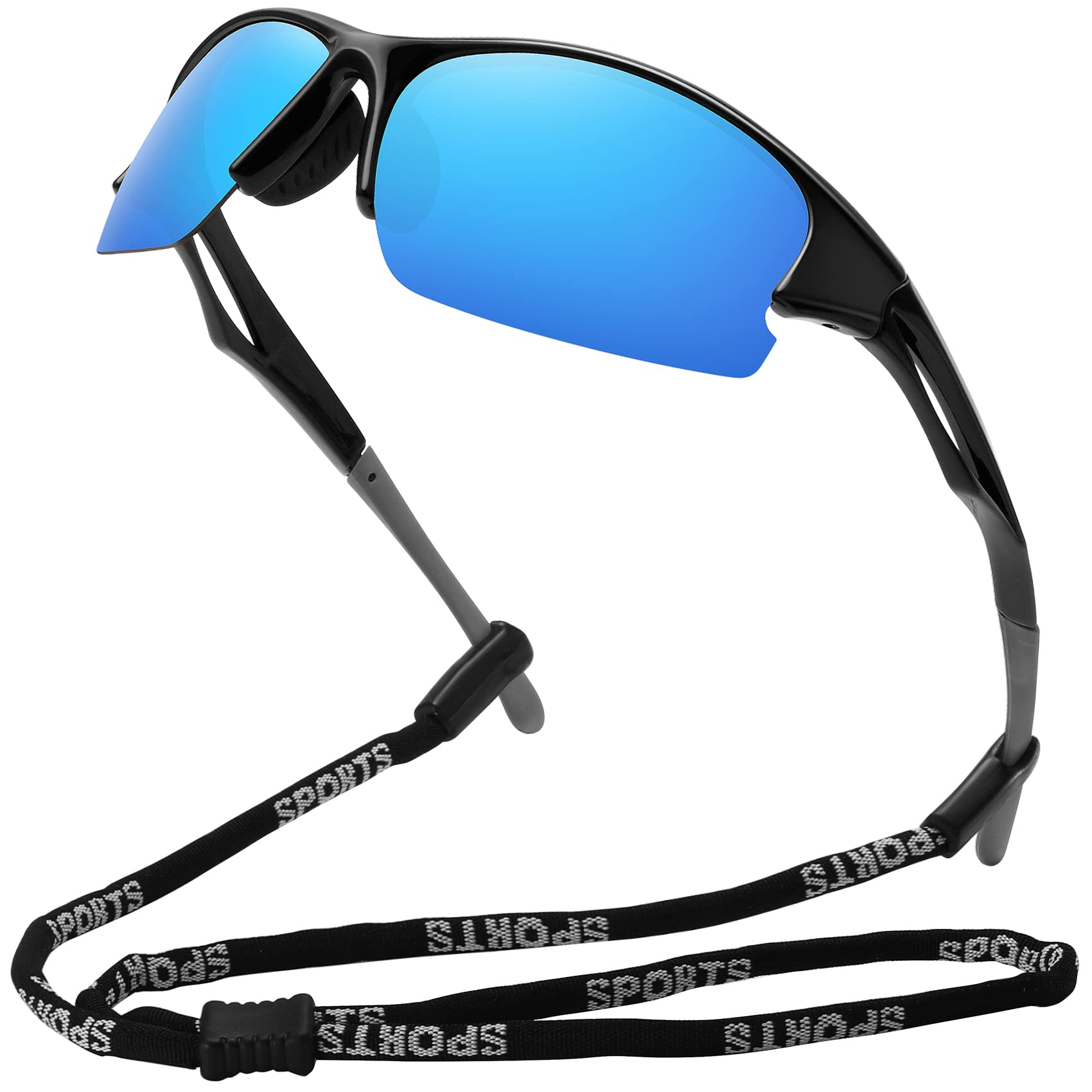 MEETSUN Gafas de sol deportivas polarizadas, Media montura, conducción,ciclismo, pesca, gafas de sol para hombres y mujeres protección UV400