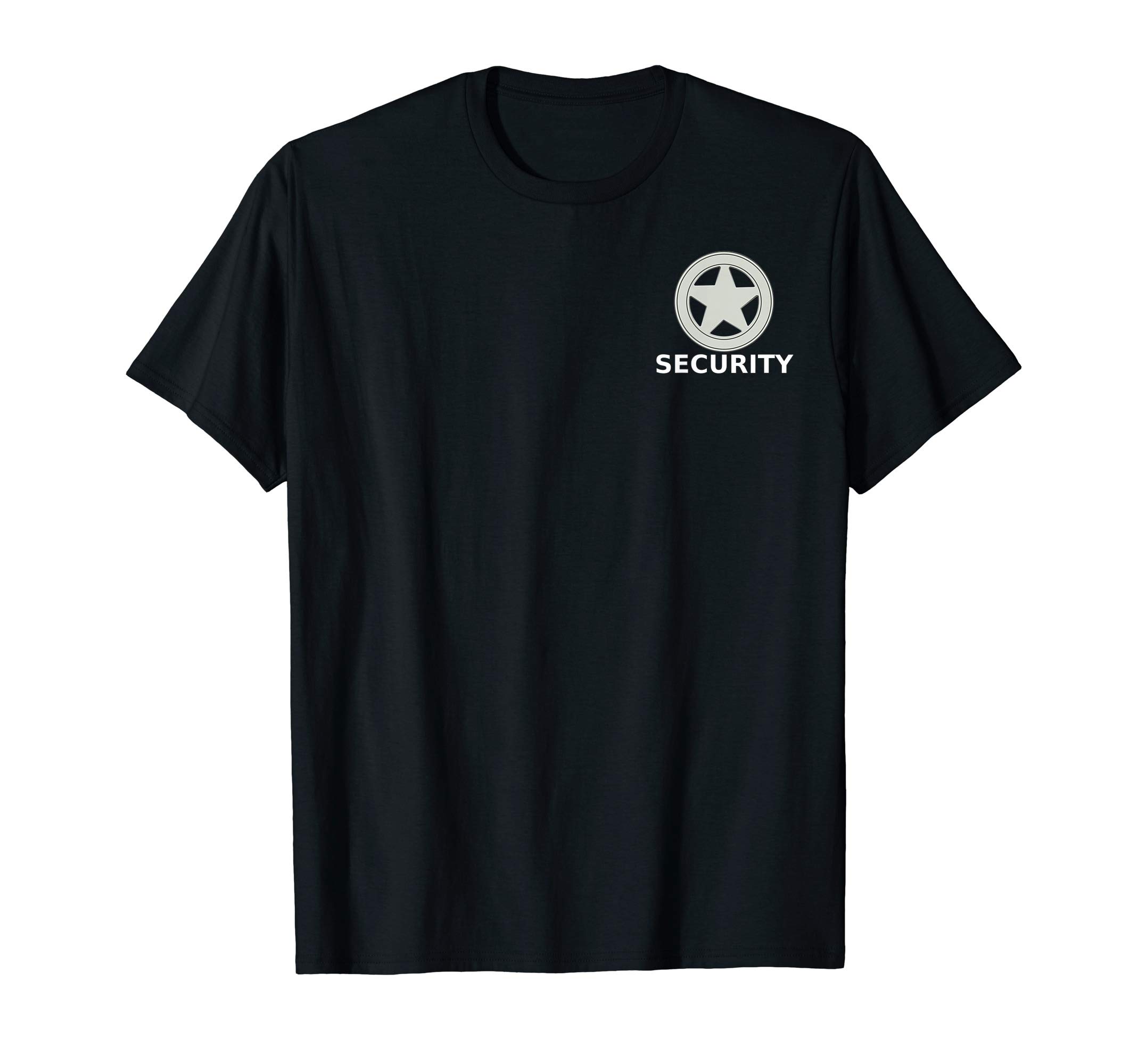 Staff Security T-Shirt Badged Front White Security on Back