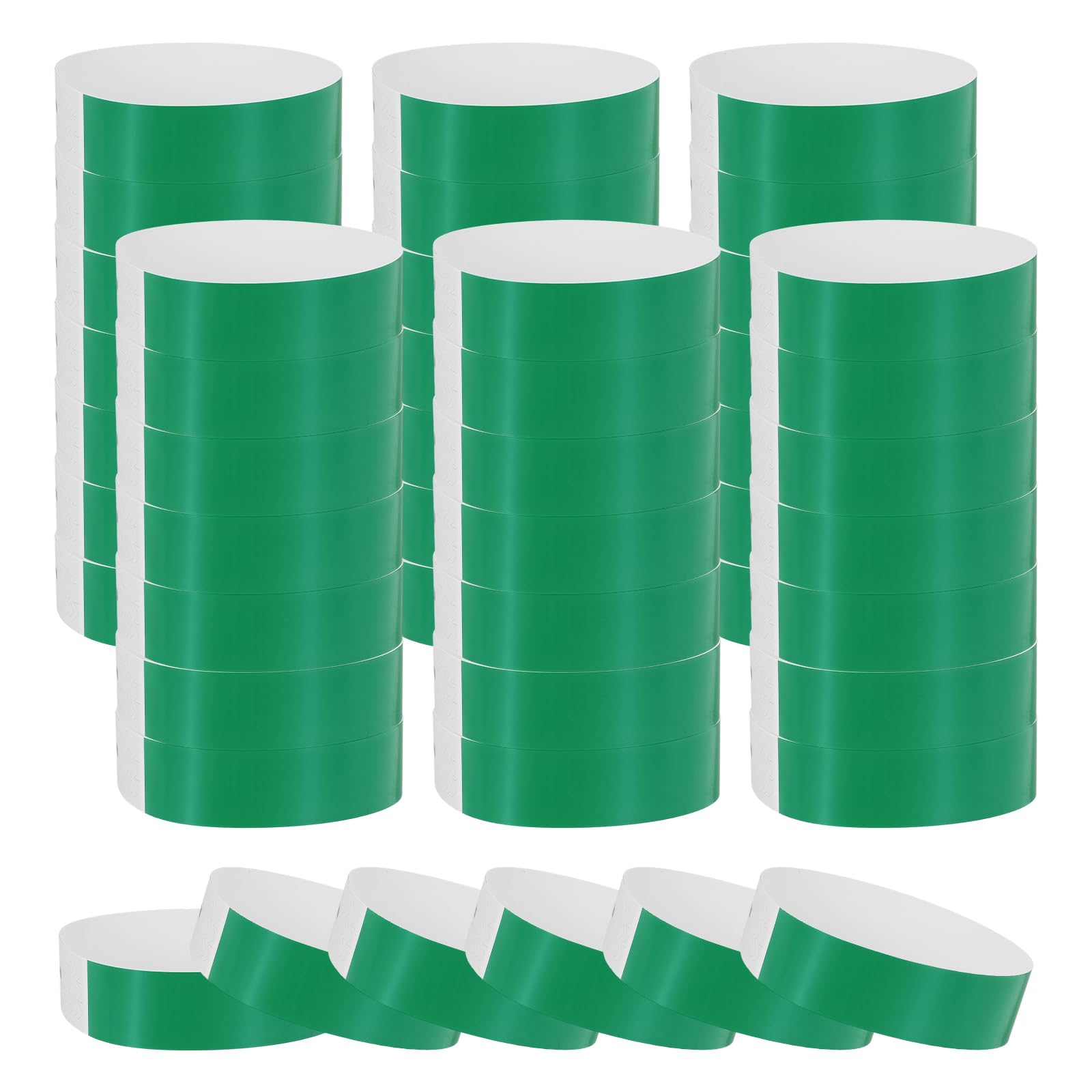 sourcing map 100Pcs Paper Wristbands for Events, Waterproof Hand Bands, Green