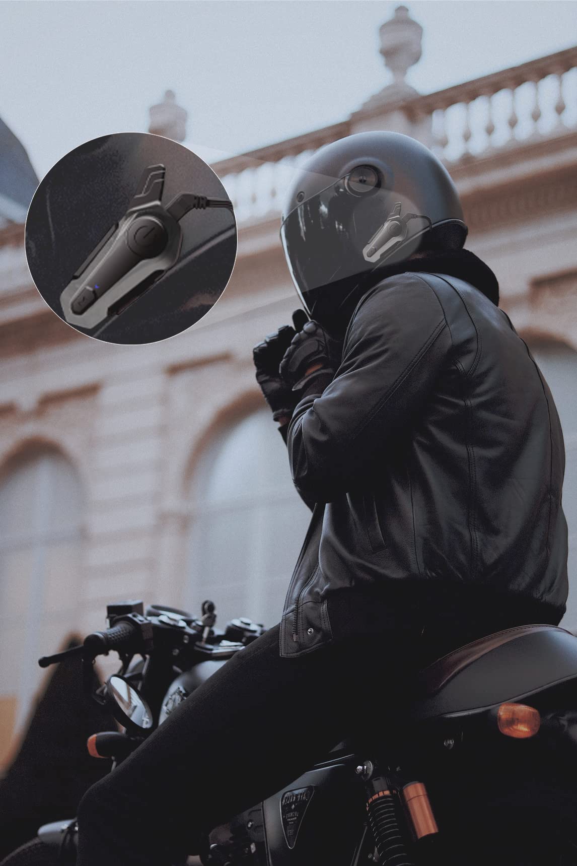 Cuffie interfono Bluetooth per casco da moto, 1000 m, con cancellazione del rumore CVC, per 2 piloti (2 pezzi per casco mezzo e completo)
