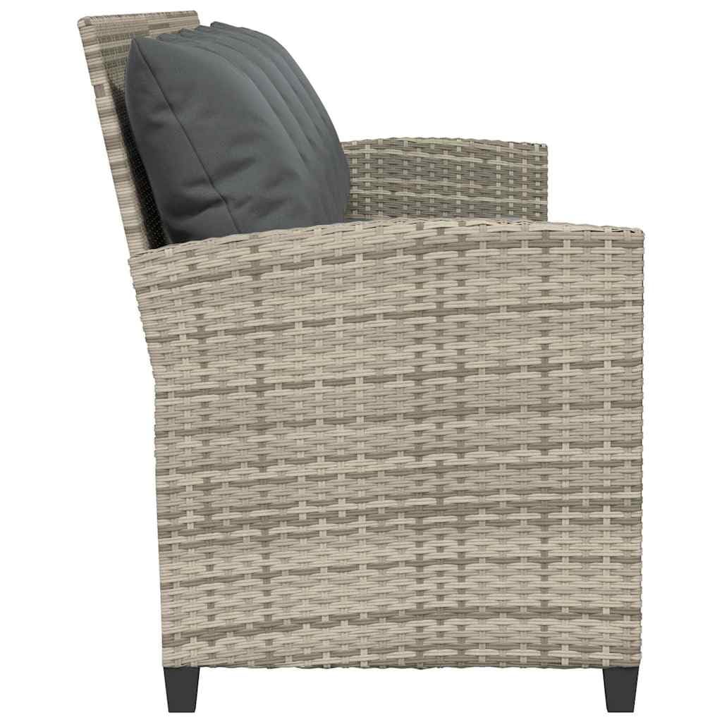 vidaXL Divano da Giardino con Cuscini 5 Posti Grigio Chiaro Polyrattan, Divano da Esterno, Divano da Giardino a 5 posti, Divano da Esterno a 5 posti