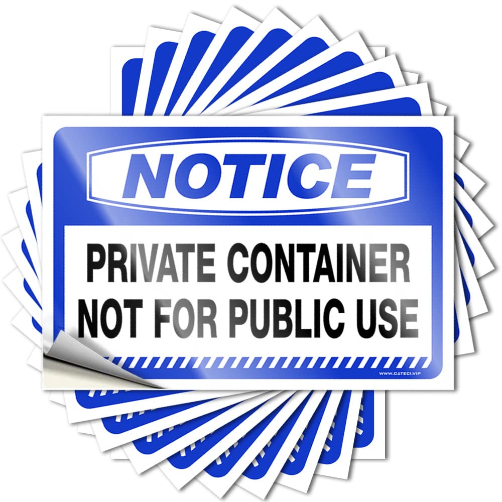 Bumper Stickers Notice Private Container Not for Public Use Stickers 10 Pcs Funny Car Decals Outdoor Bar Decor(6X9CM)