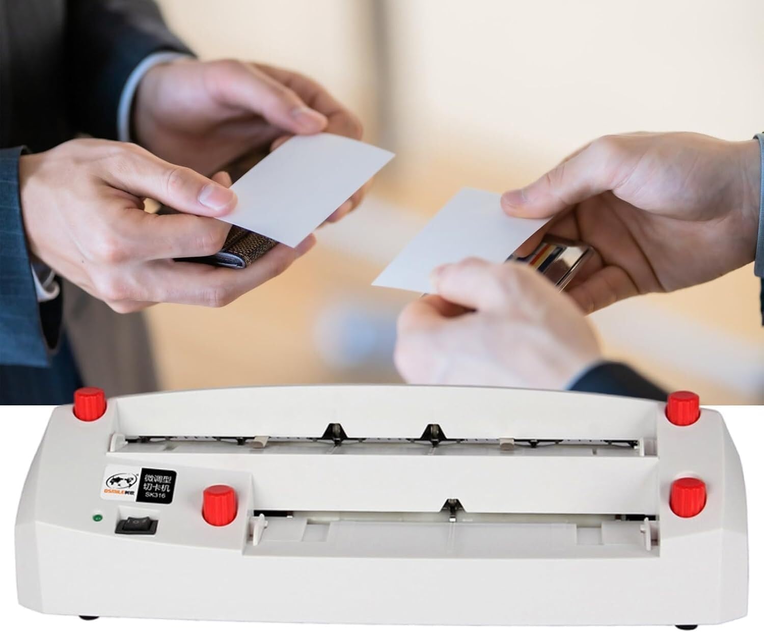Taglierina elettrica per carta, tagliacarte da 300 g, taglierina automatica a ghigliottina per biglietti da visita, ufficio, inviti