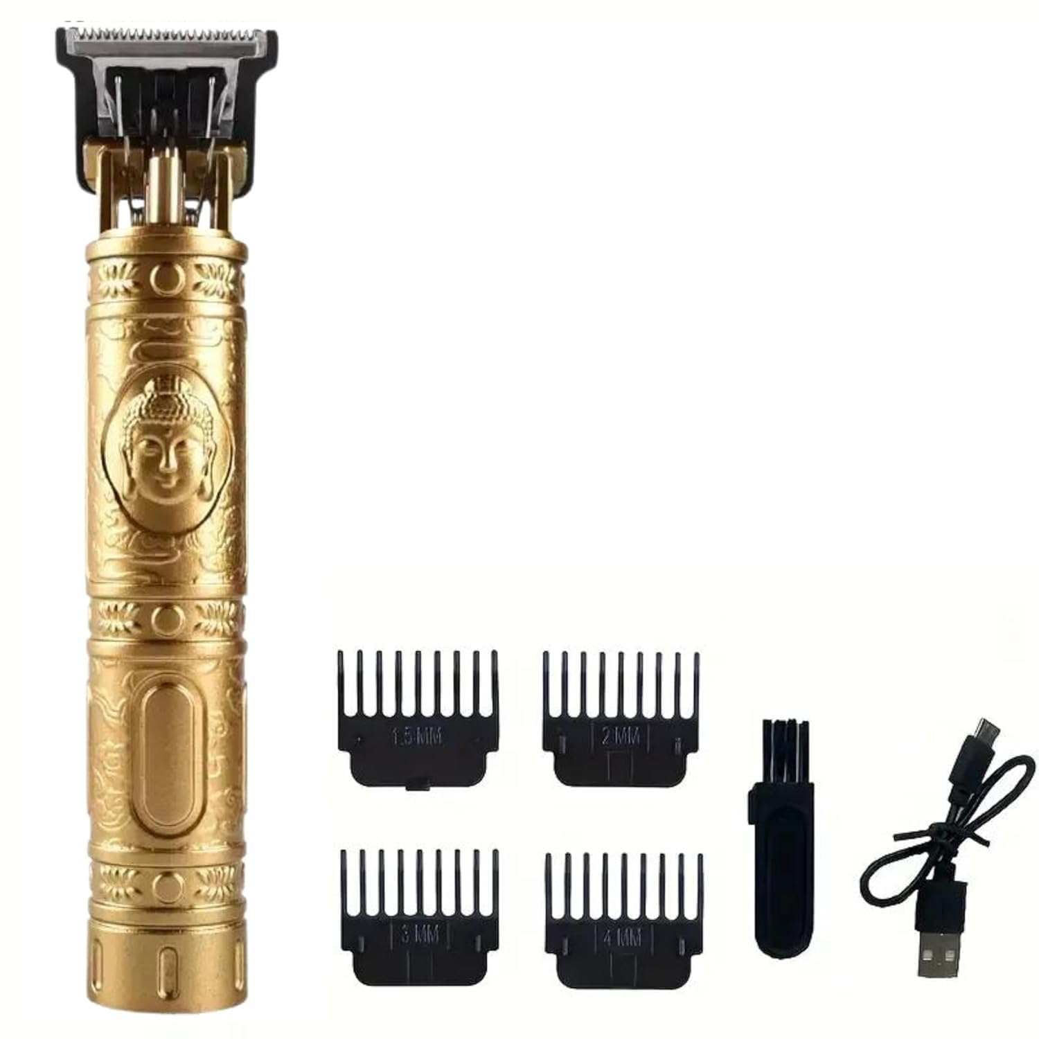 Cordless Buddha Trimmer for Men | Adjustable Blade Clipper | USB Rechargeable Hairs & Body Trimmer | Trimmers with 4 Guide Combs- Golden (B0DHVPKQ4Y) Amazon Price History, Amazon Price Tracker