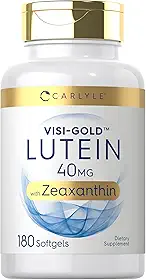 Luteína e Zeaxantina 40 mg | 180 Cápsulas Gelatinosas | Vitaminas para Saúde dos Olhos | Suplemento Sem OGM e Sem Glúten | por Carlyle