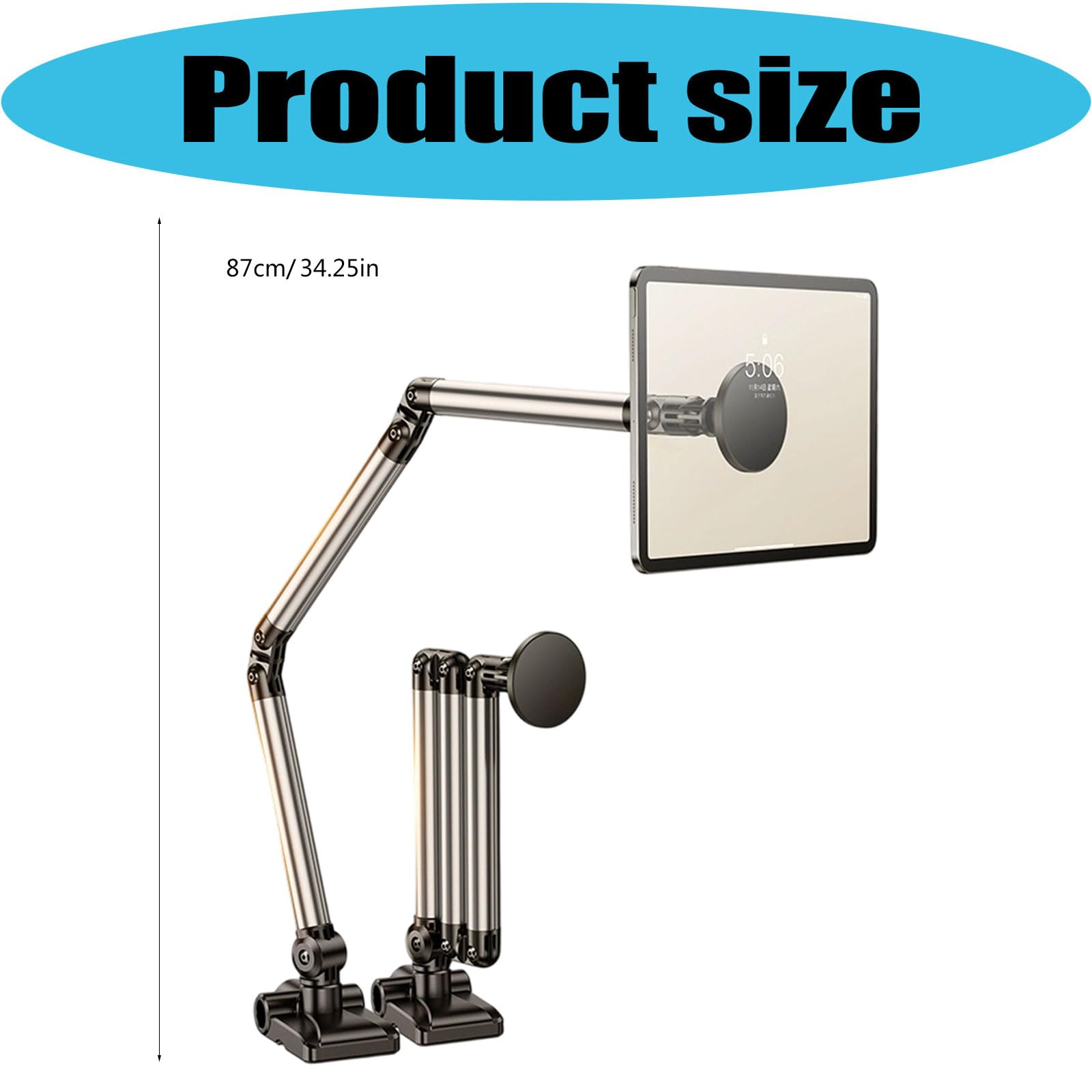 Supporto da scrivania per tablet in alluminio con visualizzazione