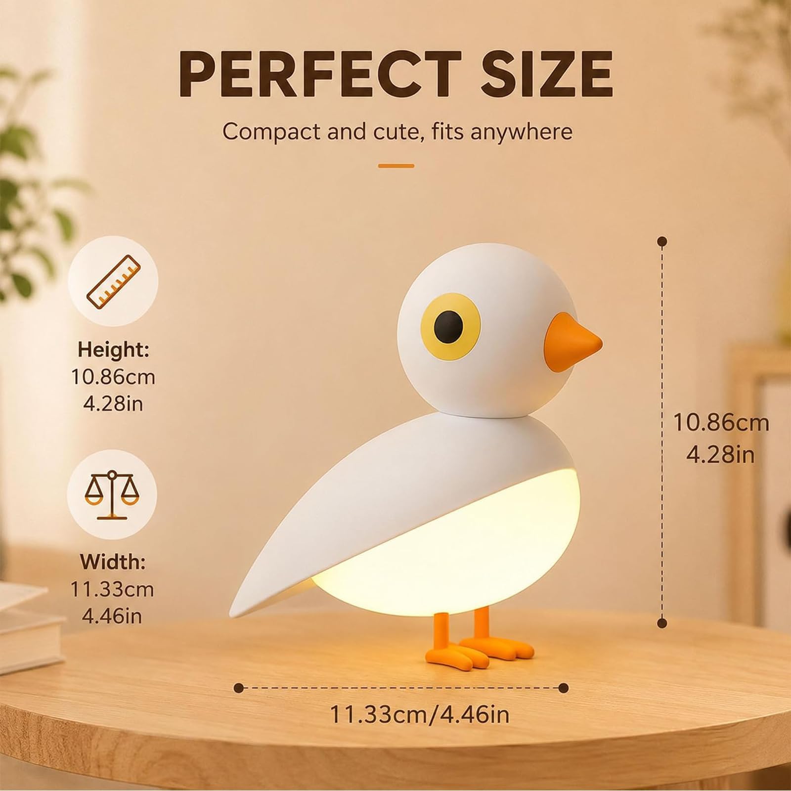 Luce notturna per uccelli con sensore di movimento, lampada LED (A+B) | magnetica con controllo touch, lampada da parete ricaricabile con timer dimmerabile, facile installazione per camera