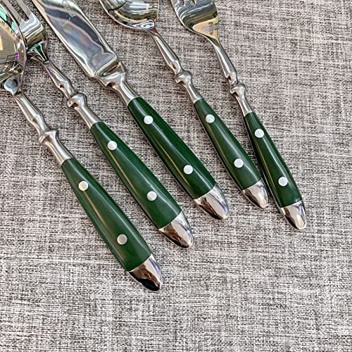 Green-Silverware-Set-for-8-Durable-1810-Stainless-Steel-Flatware-sets-Cutlery-Utensi-Sets-Flatware-Wedding-Mirror-Polished-Classical-Retro-Steak-Tableware-Spoon-Fork-Knife-set-40pcs Green Silverware Set for 8 Durable 1810 Stainless Steel Flatware sets Cutlery Utensi Sets Flatware Wedding Mirror Polished Classical Retro Steak Tableware Spoon Fork Knife set 40pcs