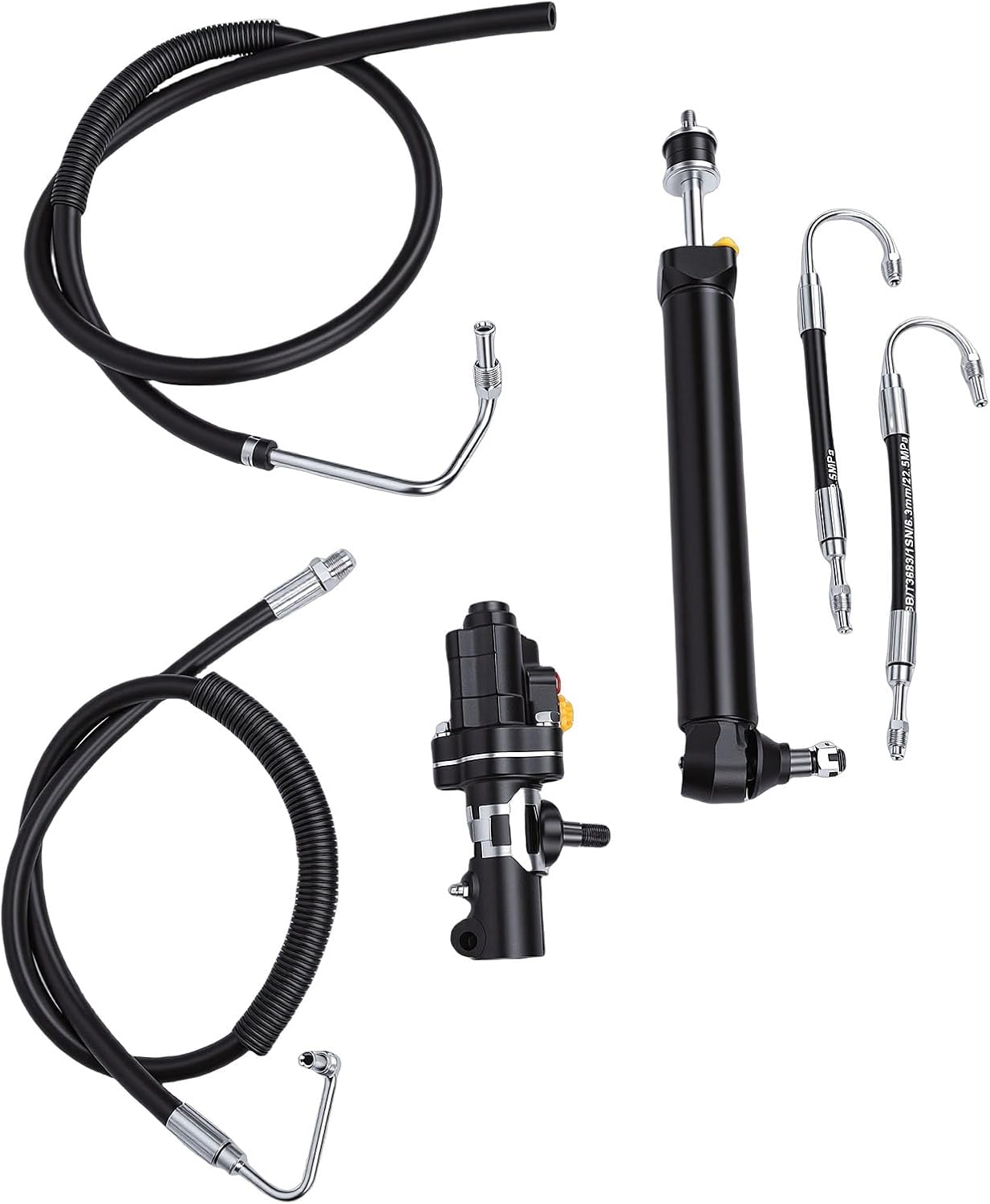 Power Steering Cylinder Hose Kit, Replacement for Chevy Full Size 1960 1964 with Leakproof Design, Includes Valve and Hose