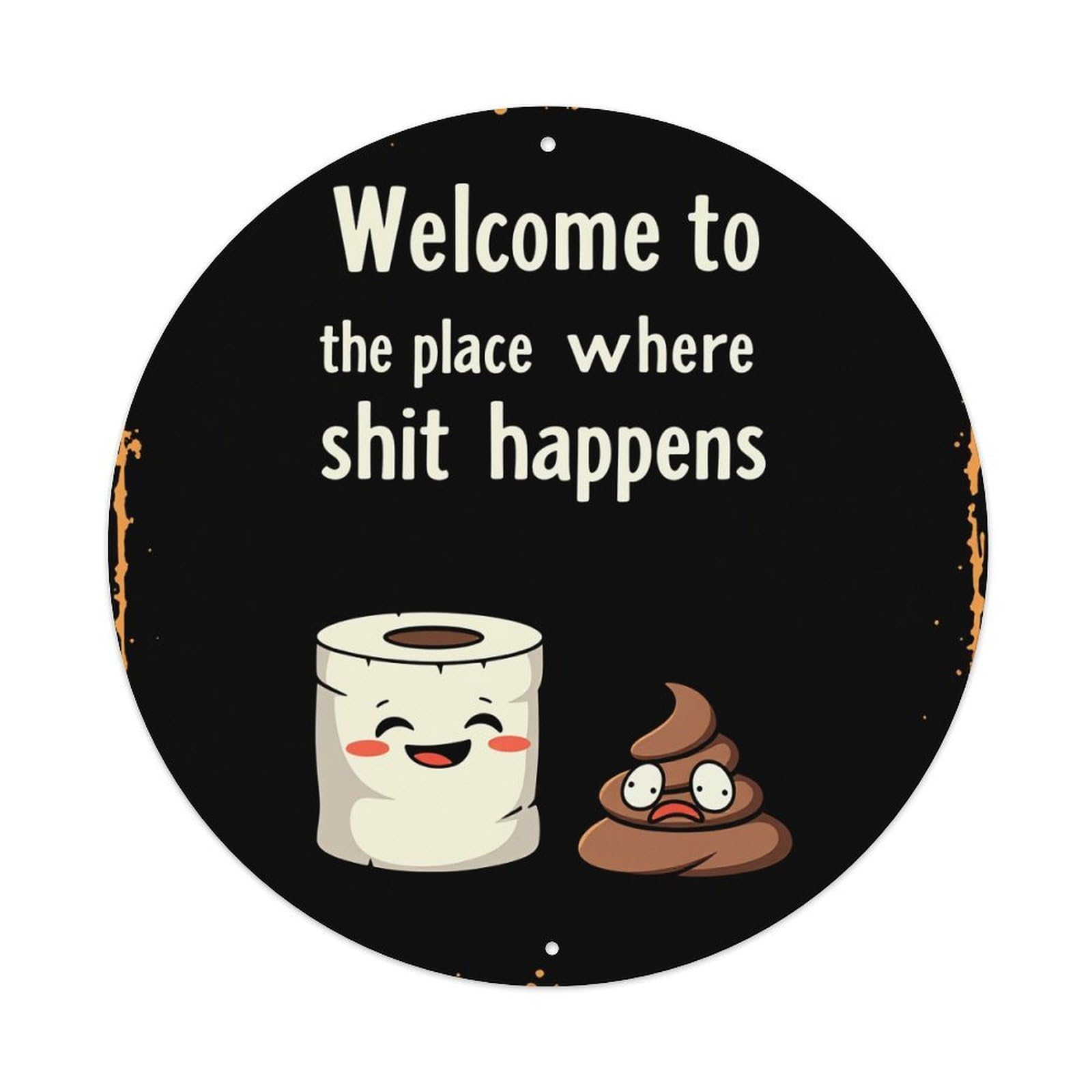 Toilet Paper And Poop Emoji Tin Sign Vintage Style Home Bar Garden Wall Plaque Decor Metal Poster 8x12 Inch