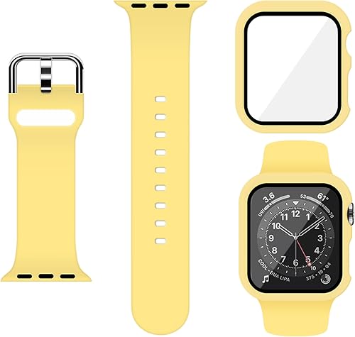Vista 31 de Correa Deportiva de Silicona y Estuche con Protector de Pantalla para Apple Watch Series 11, Series 10, Series 9, Series 8, Series 7, Series 6 SE