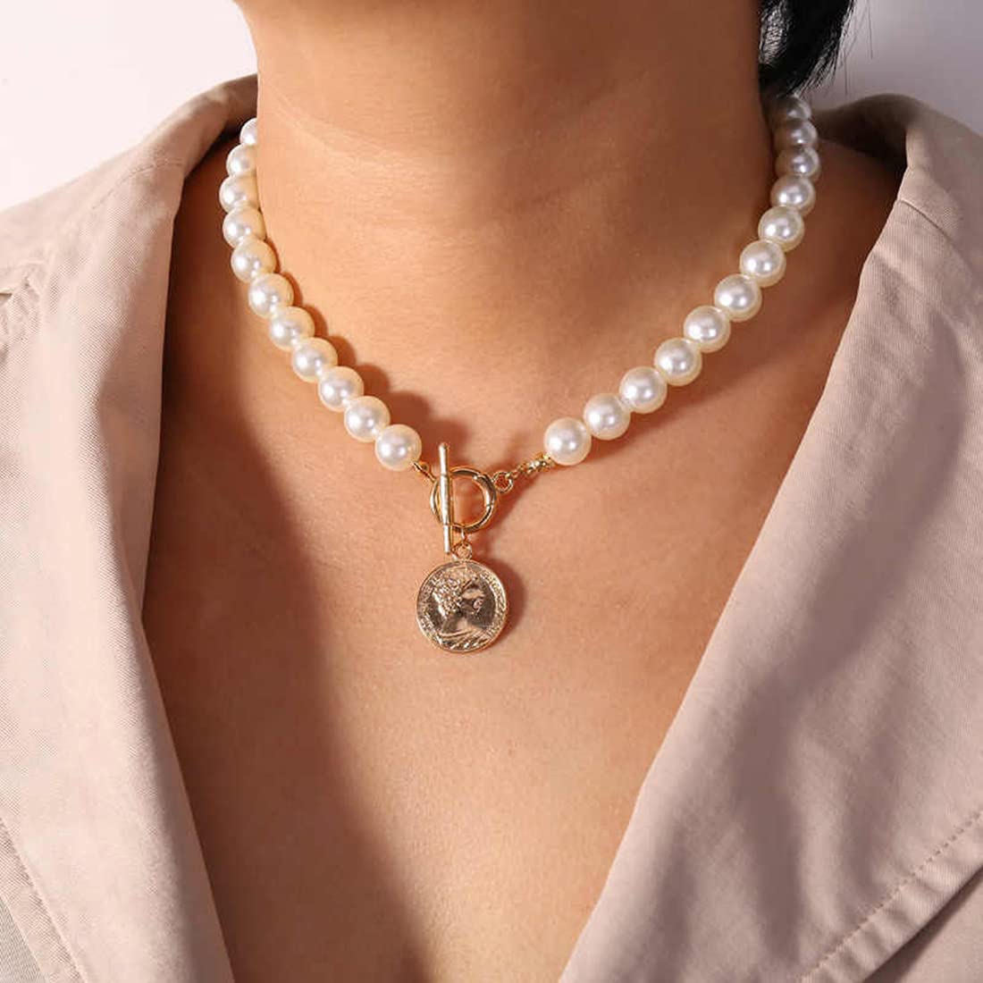 Gold-Plated Layered Necklace-Set Of 2